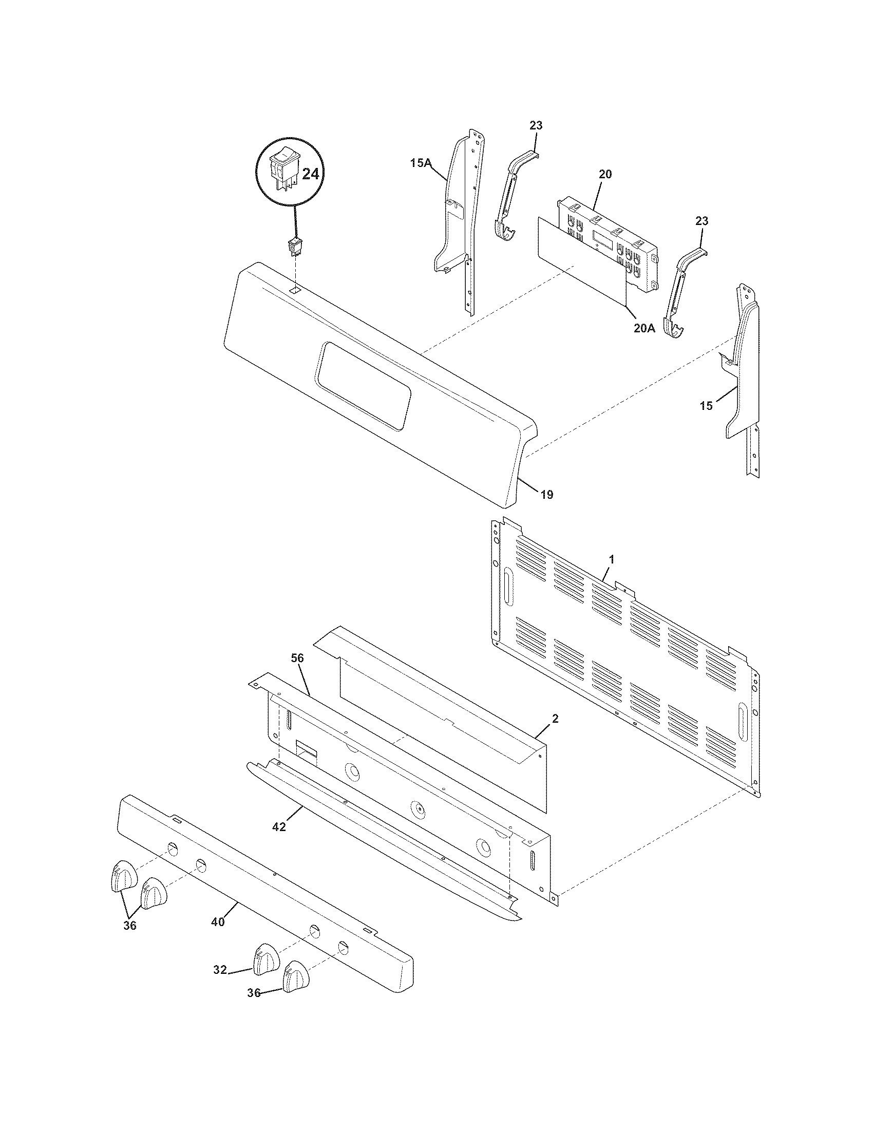 Frigidaire FFGF3027LSA backguard diagram