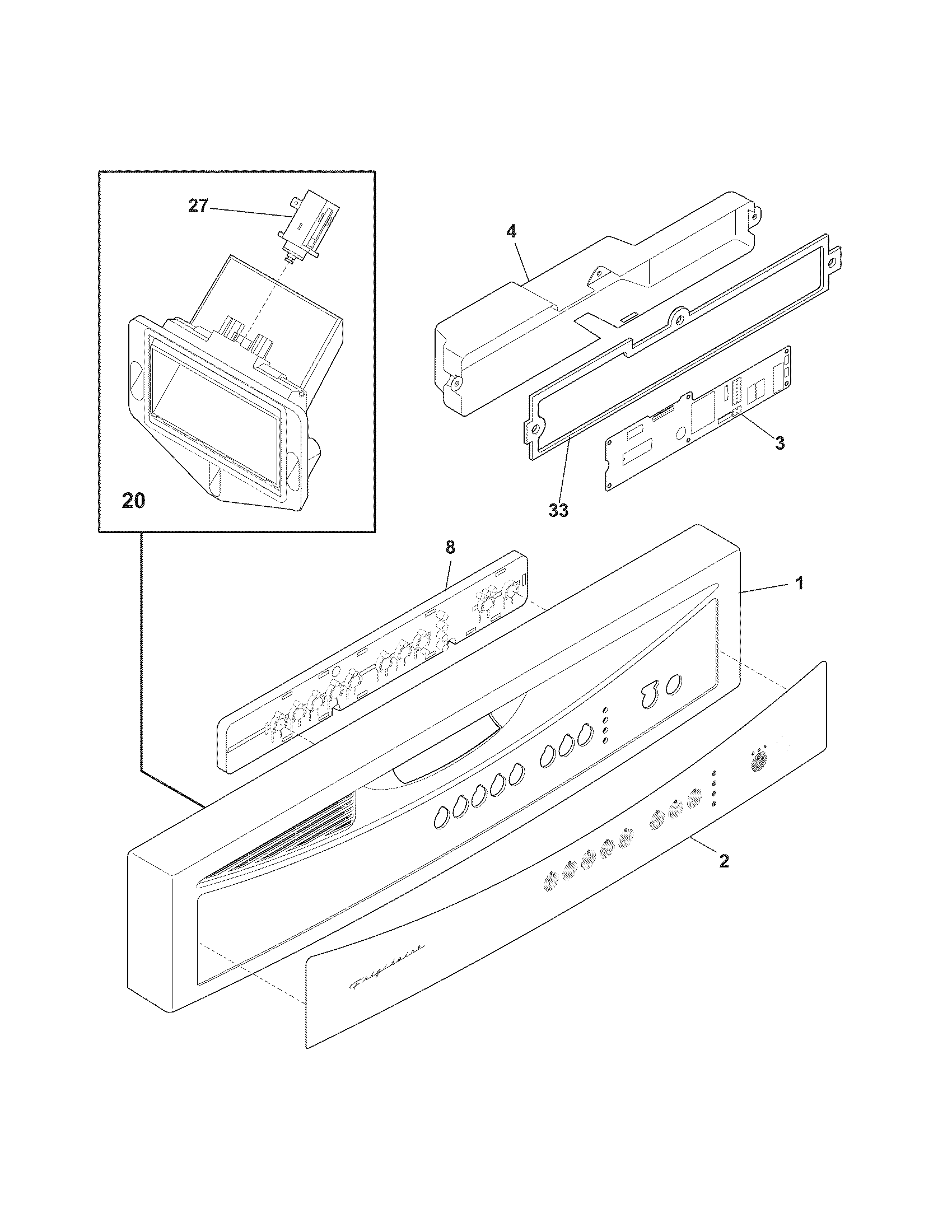 Frigidaire FDB1502RGC4 control panel diagram