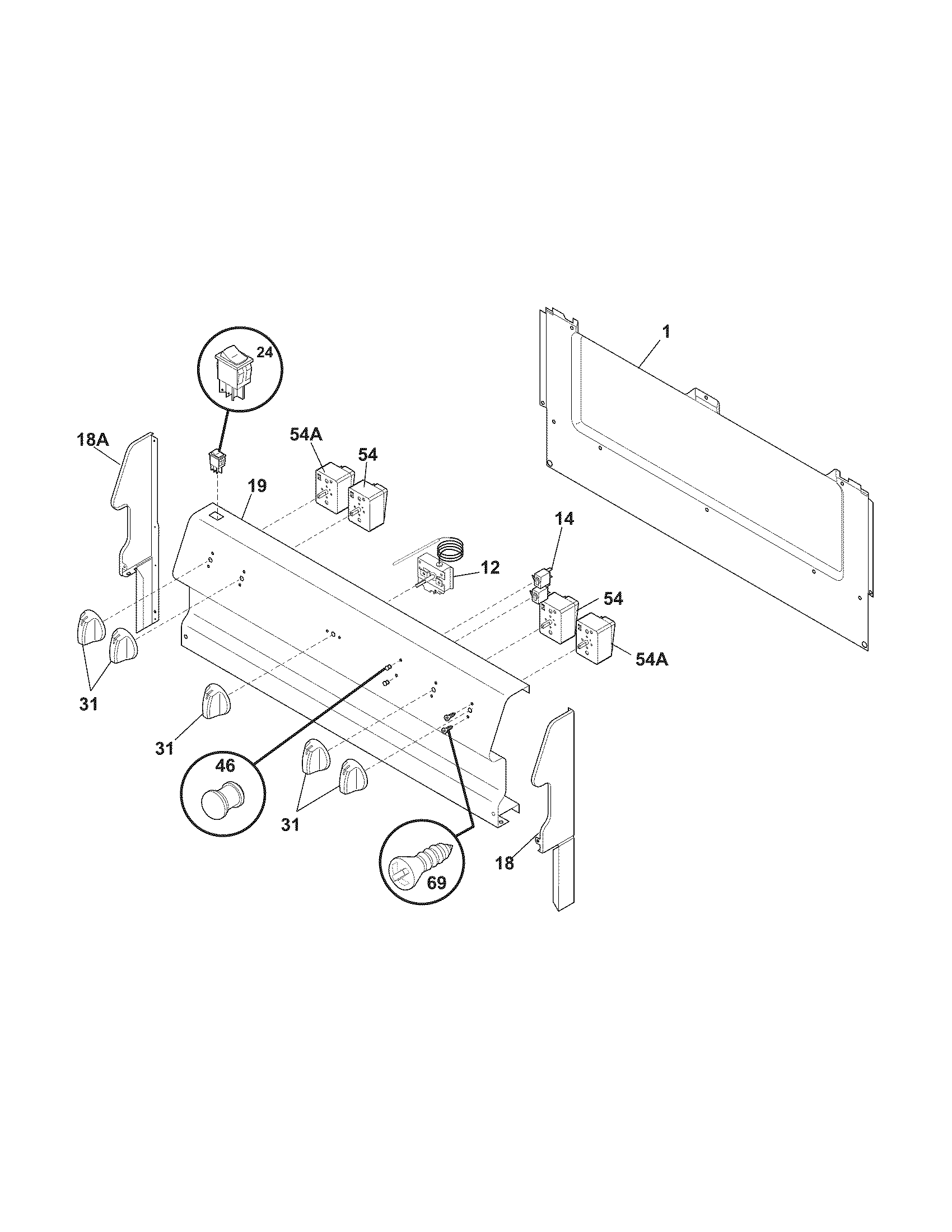 Frigidaire XFEF3005LQC backguard diagram