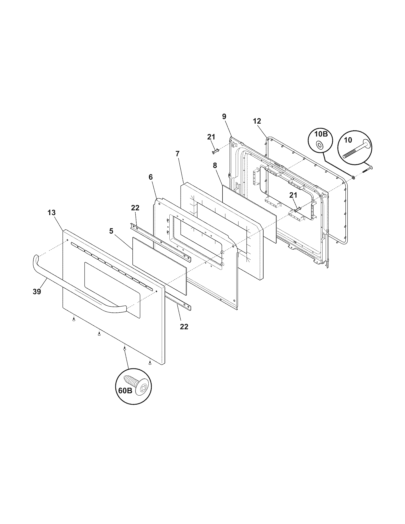 Crosley CRE3530LWC door diagram