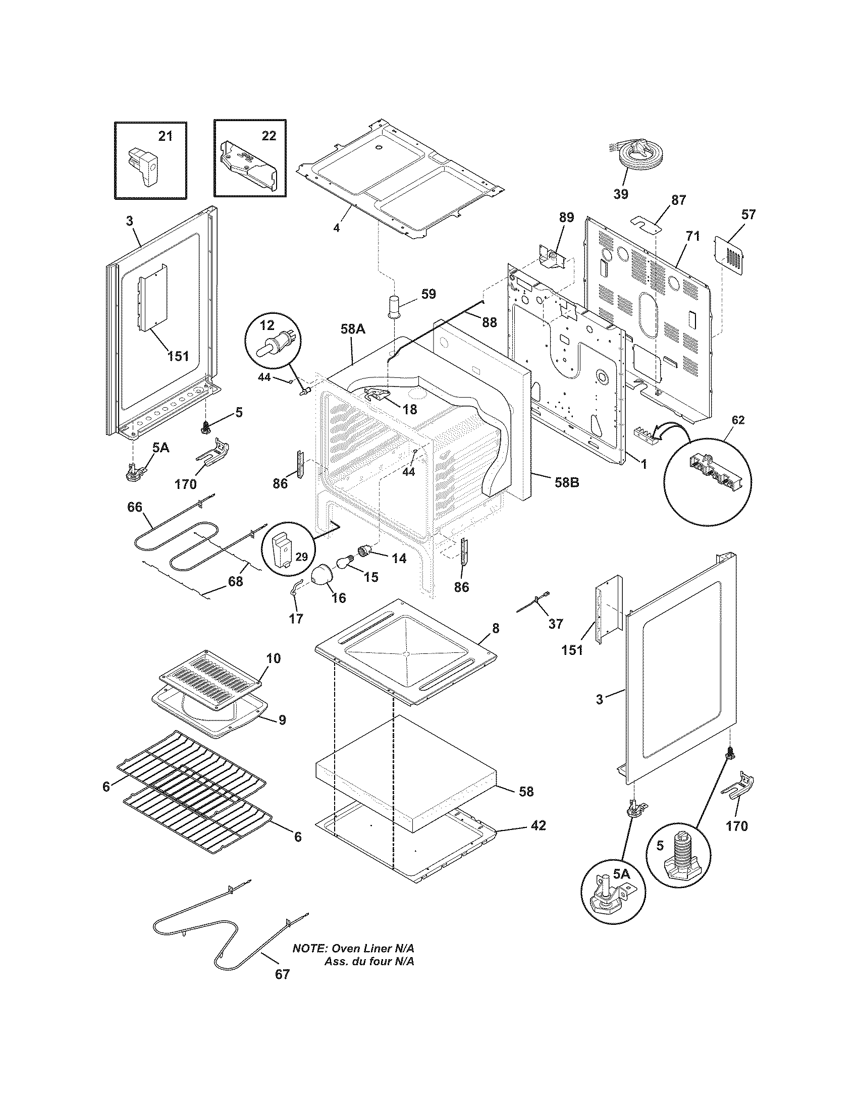 Frigidaire CFEF3046LSE body diagram