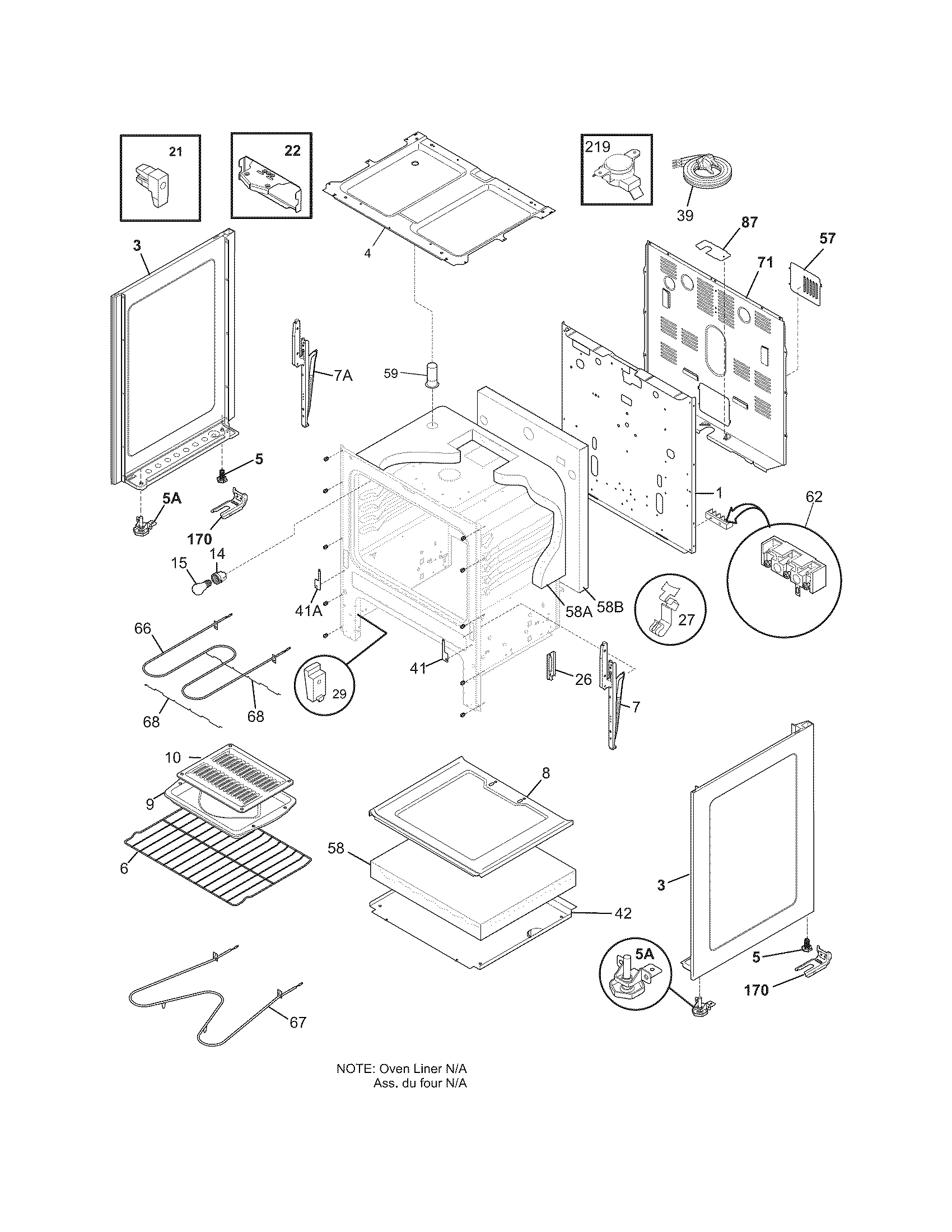 White-Westinghouse CWEF310GSE body diagram