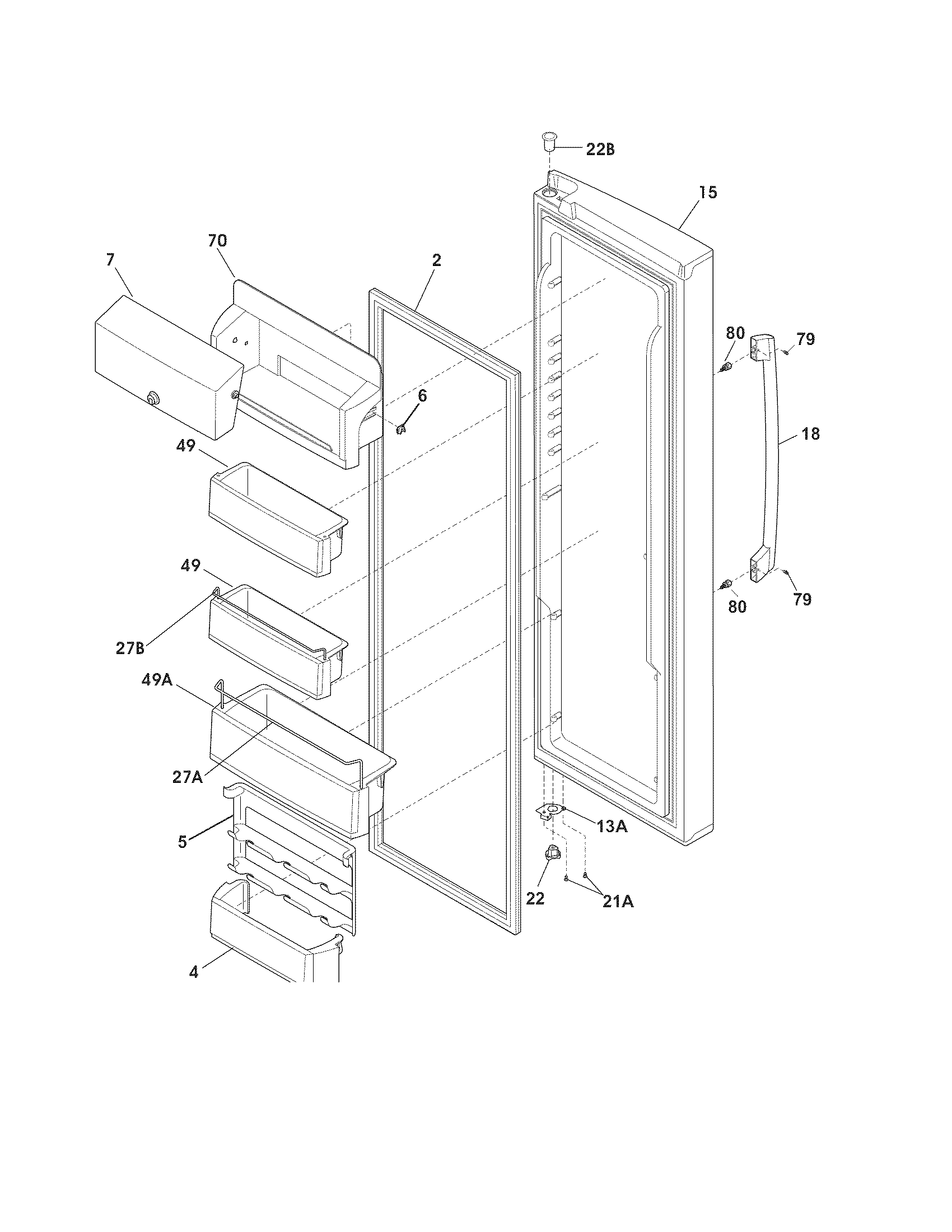 Electrolux EI23CS55GB6 refrigerator door diagram