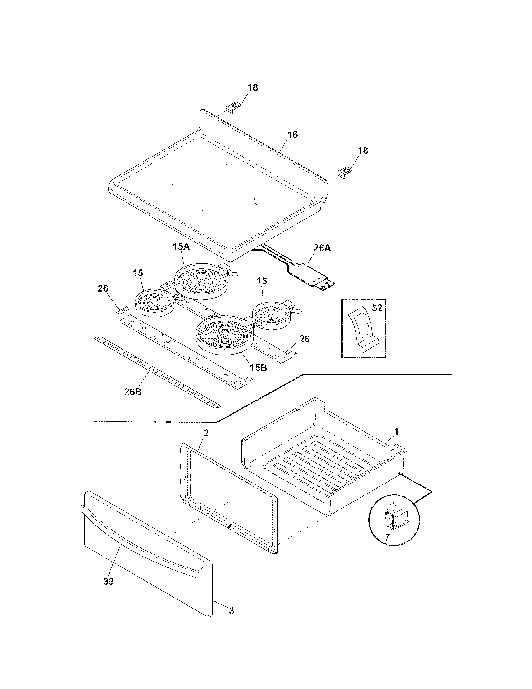 Kenmore 79091313012 top/drawer diagram