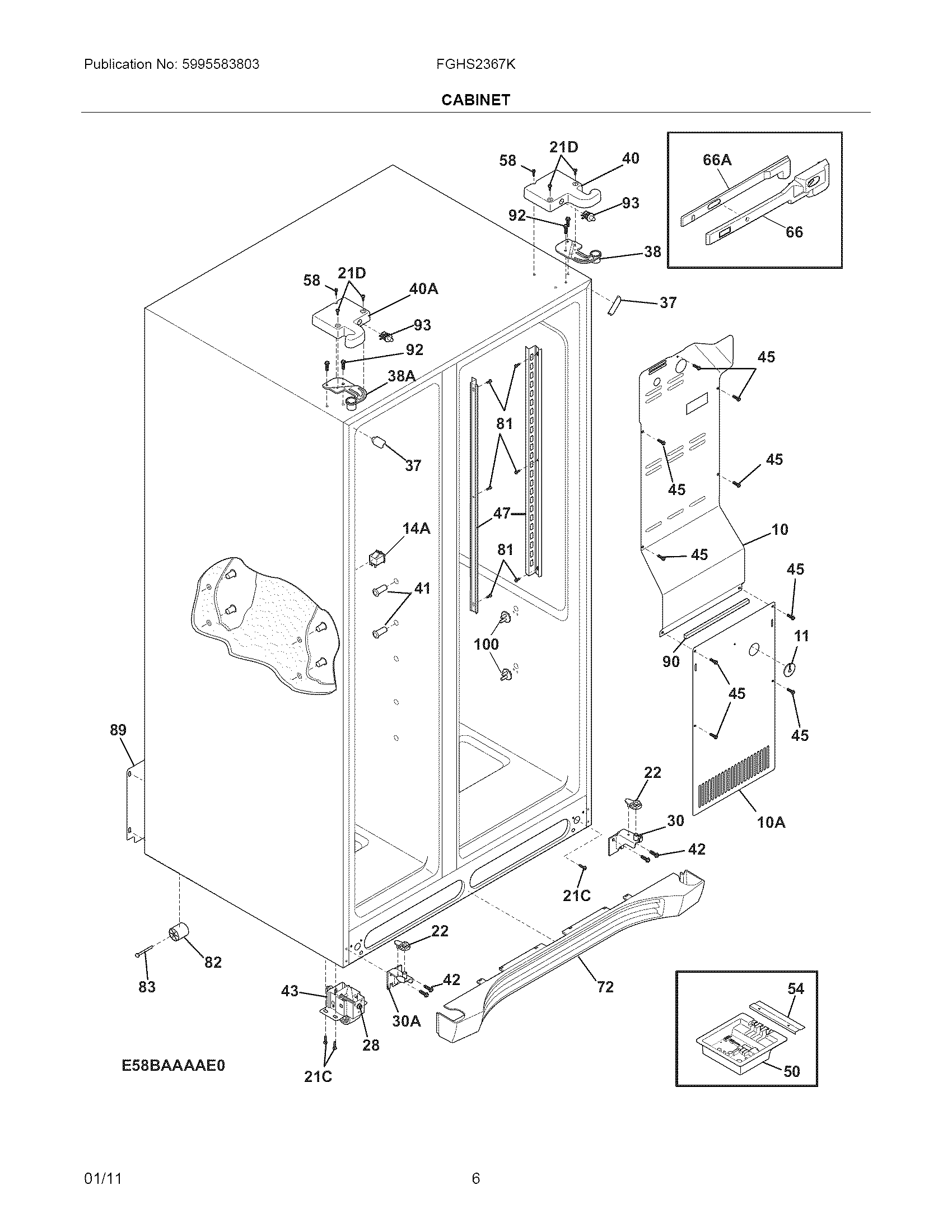Frigidaire FGHS2367KE3 cabinet diagram