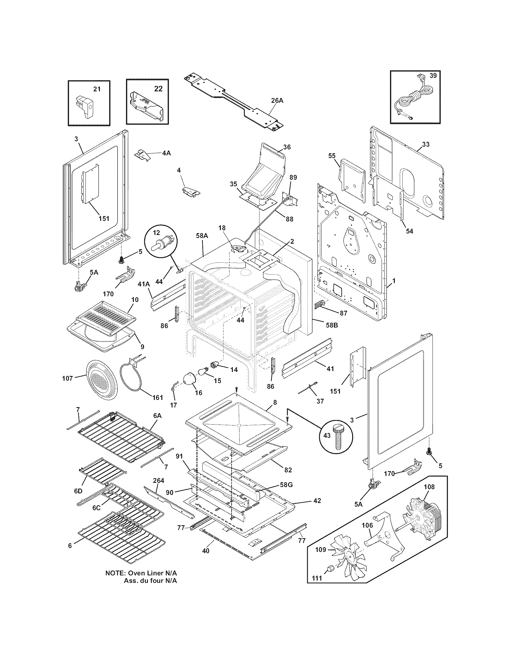 Frigidaire CPGF3081KFK body diagram