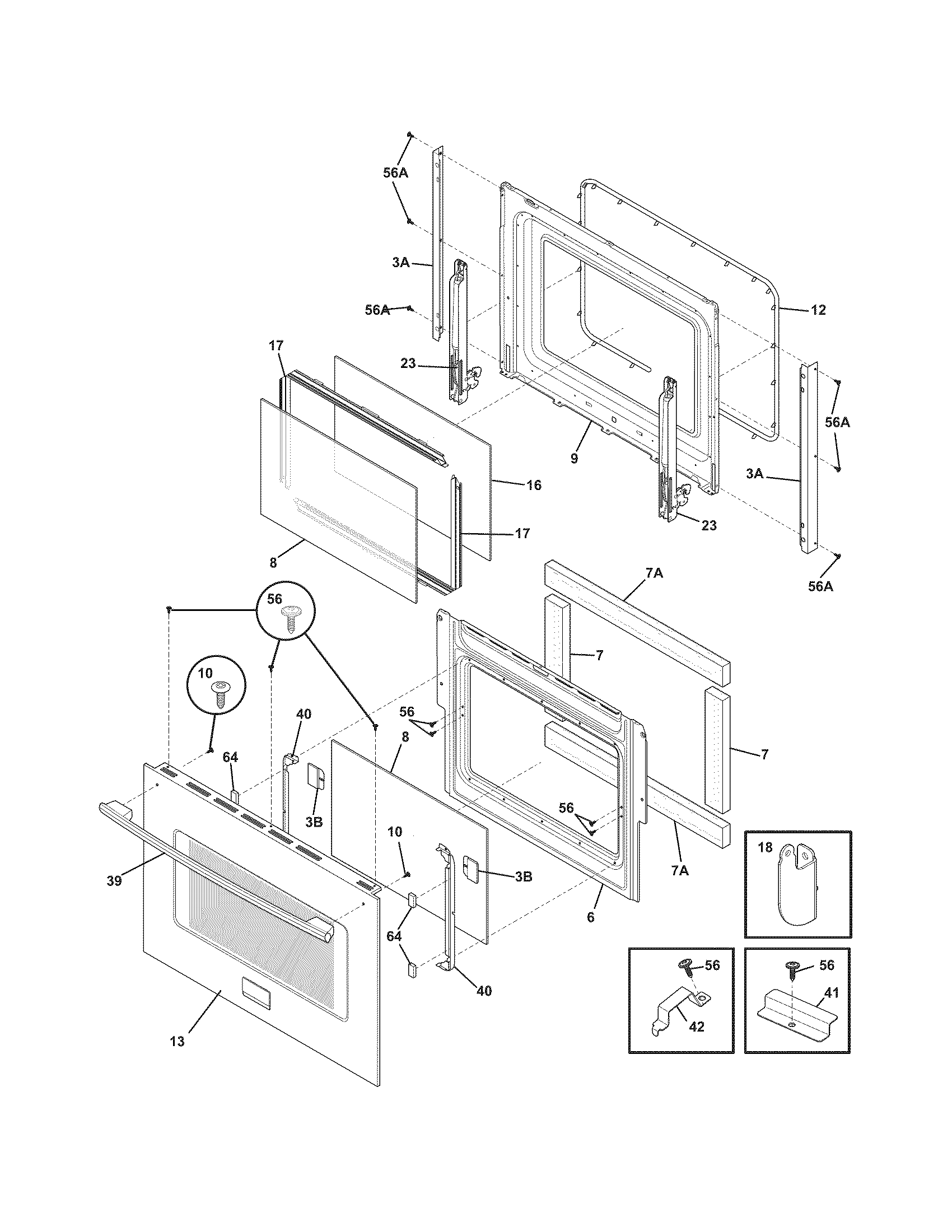 Frigidaire FPGS3085KFF door diagram