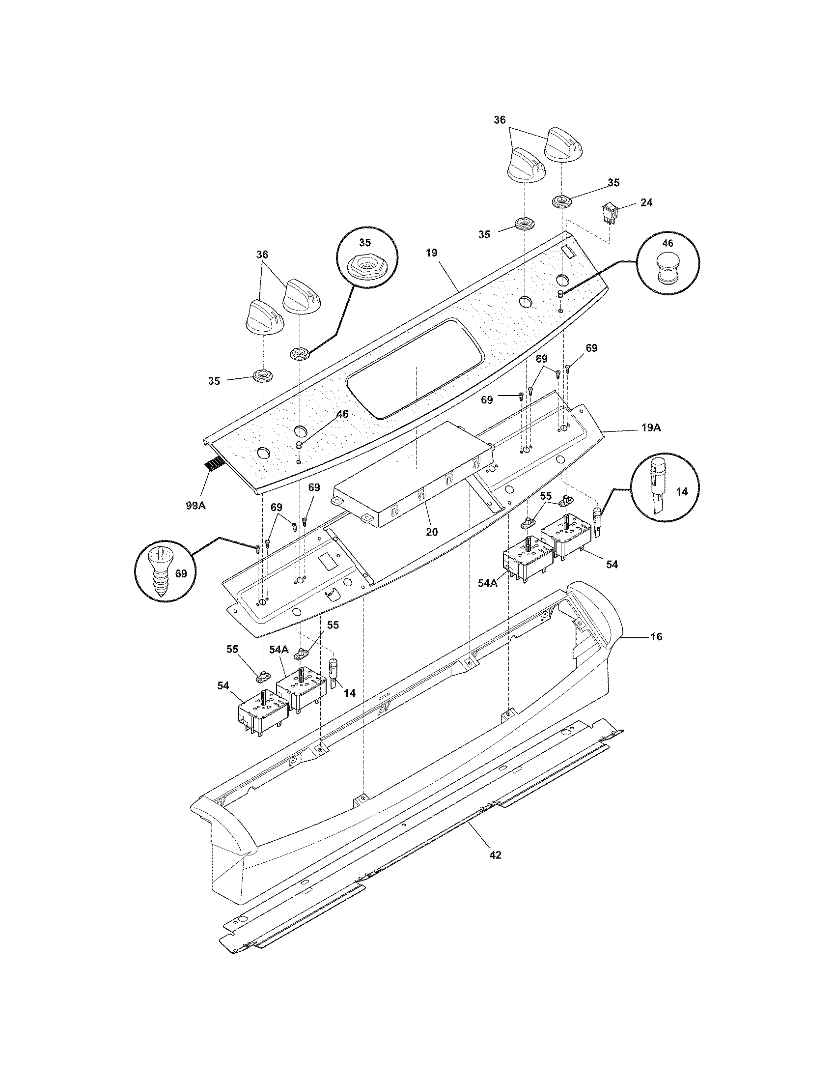 Frigidaire CFES3025LS1 backguard diagram