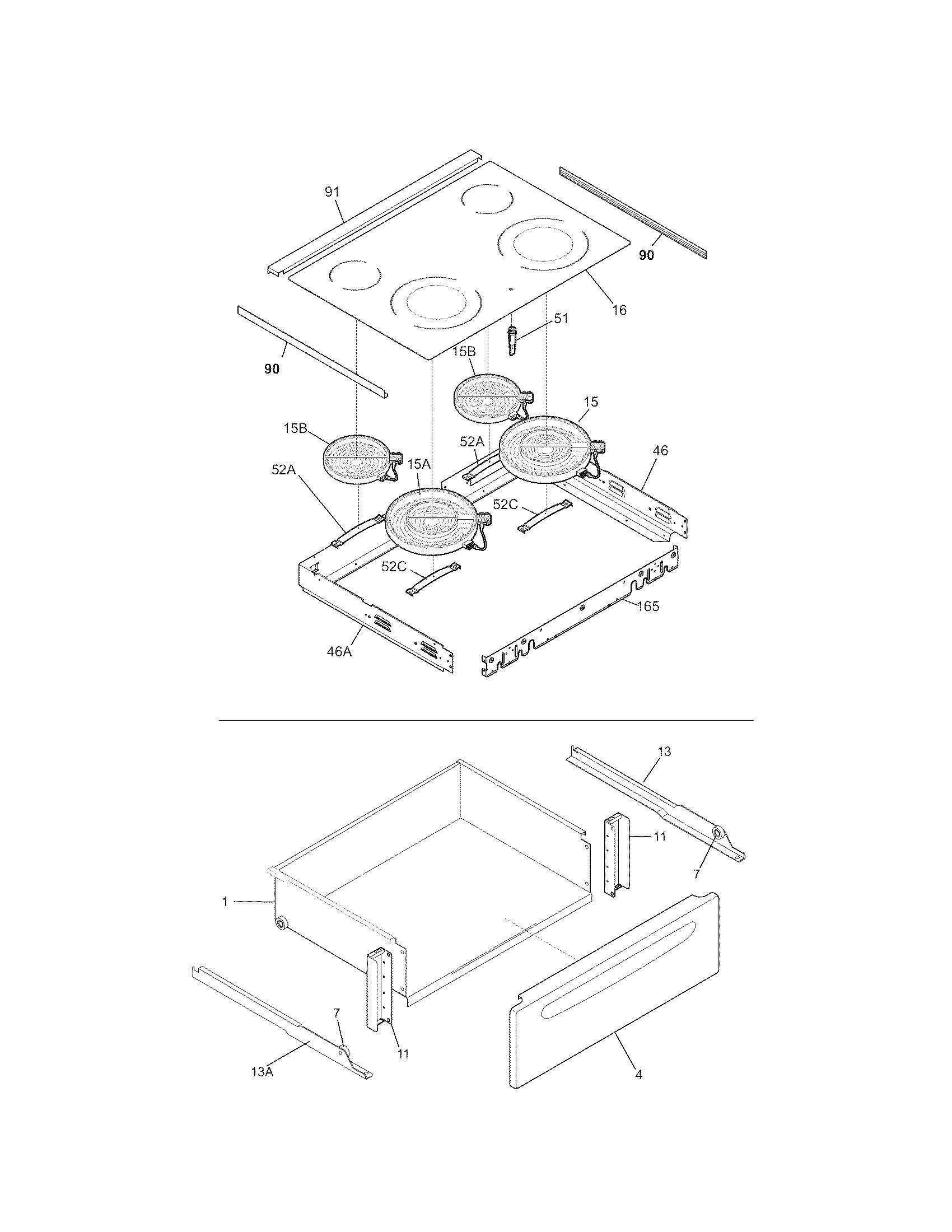 Kenmore 79046781902 top/drawer diagram