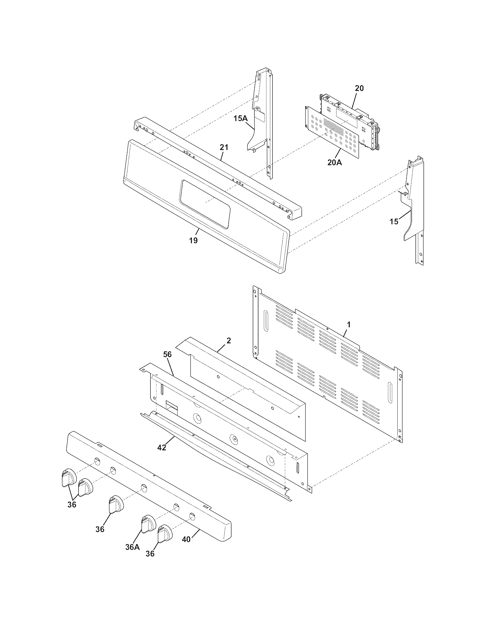 Frigidaire CGGF3054KWK backguard diagram