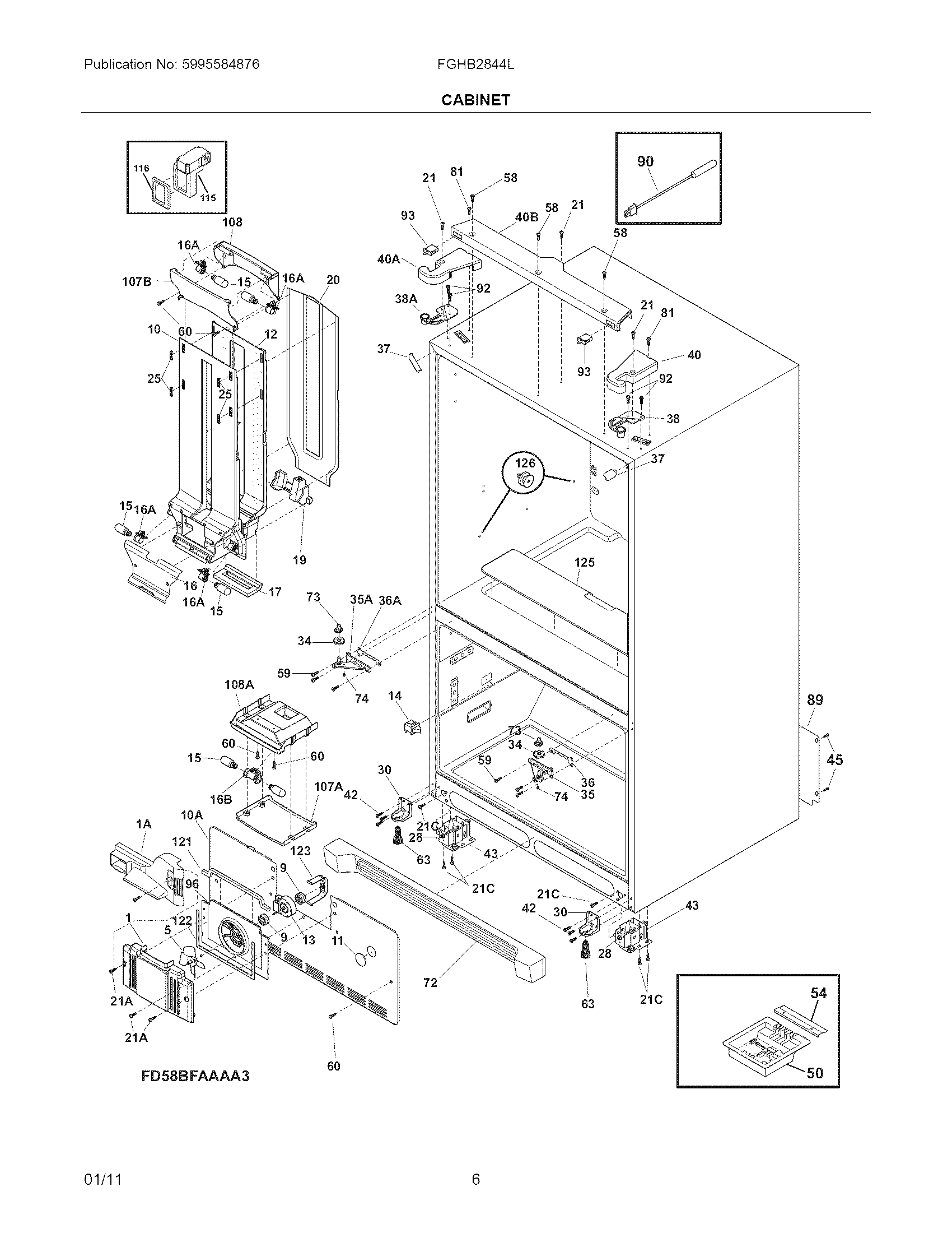Frigidaire FGHB2844LM5 cabinet diagram