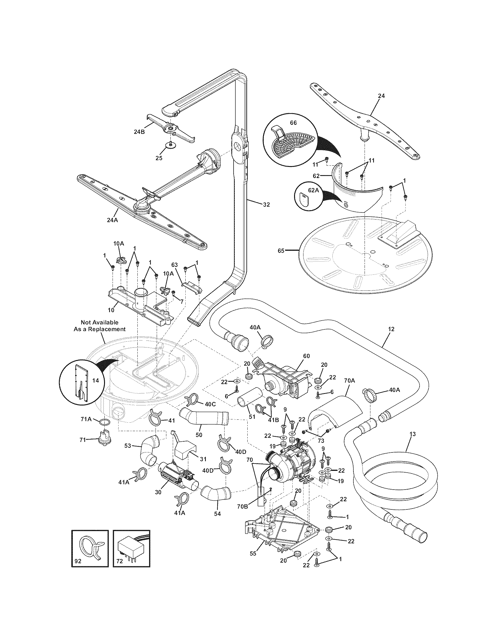 Electrolux EIDW5905JS0A motor & pump diagram