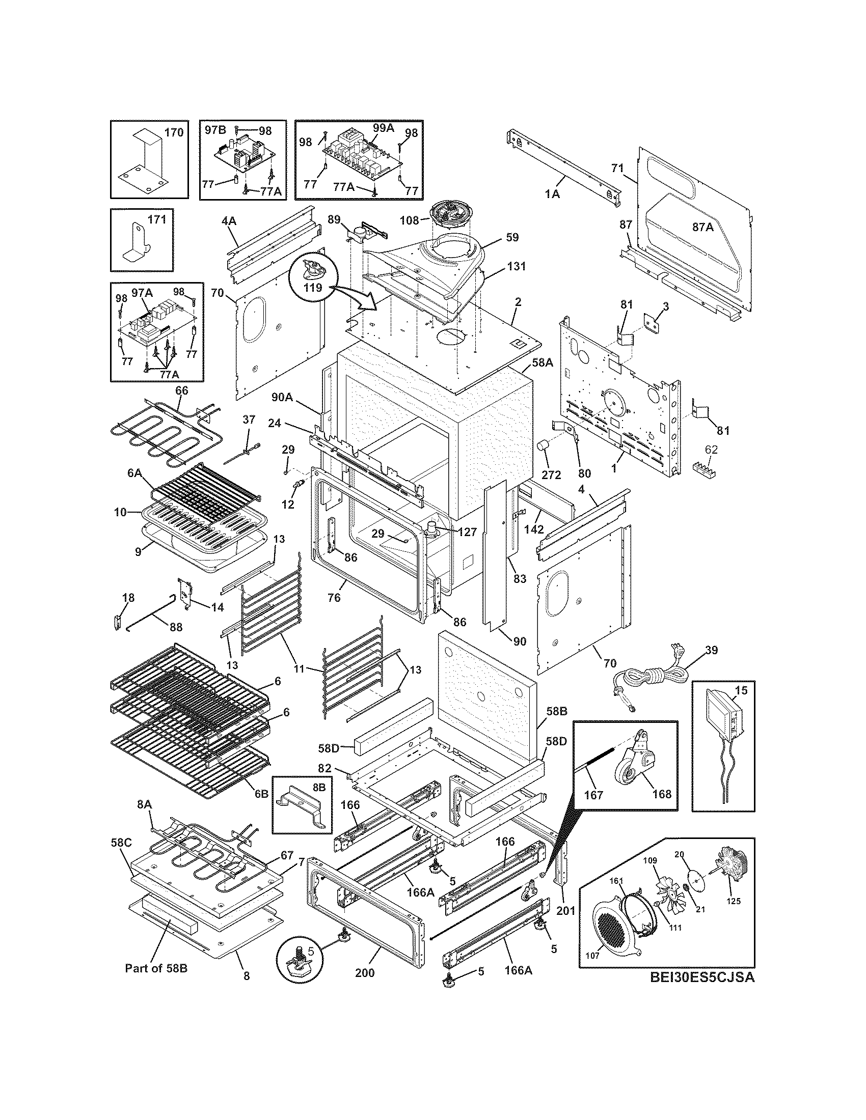 Electrolux EI30ES5CJSA body diagram