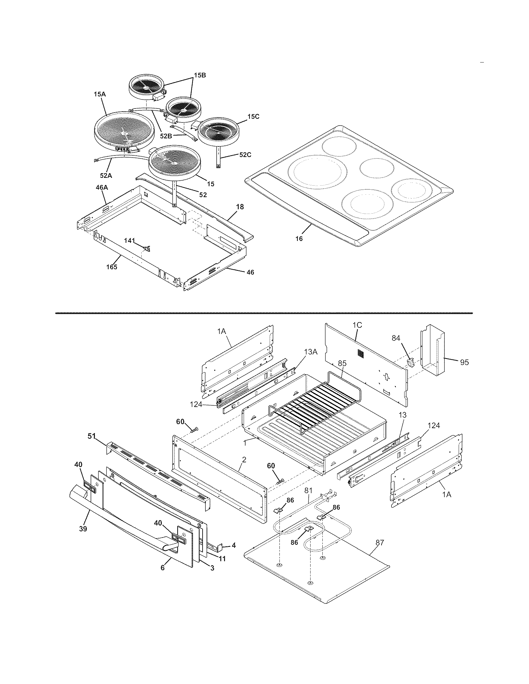 Electrolux EI30ES5CJSA top/drawer diagram