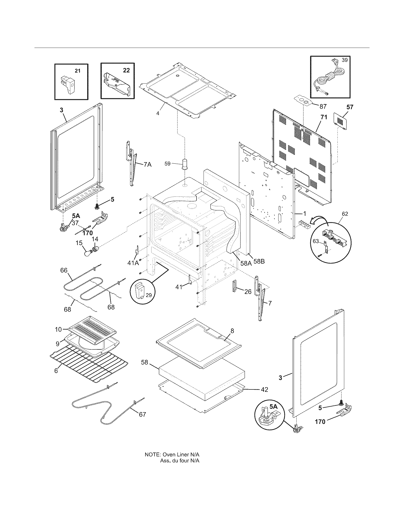 Crosley CCRE3530LBD body diagram