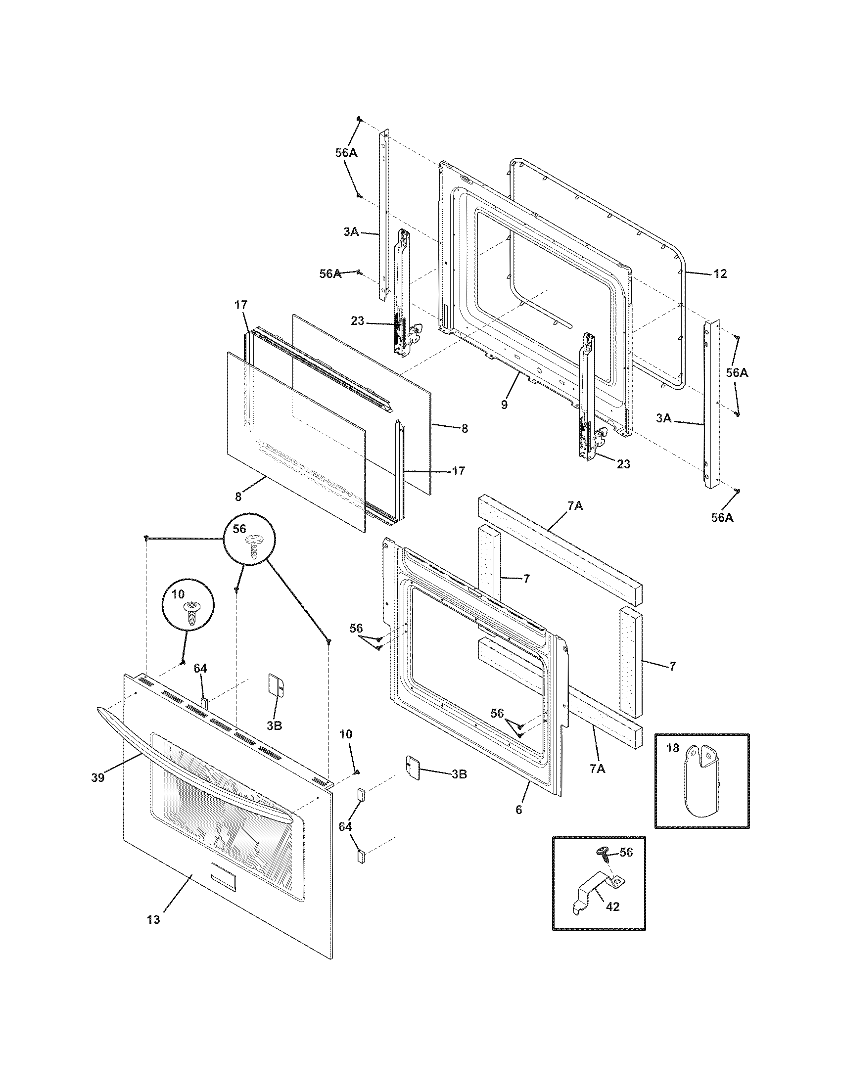 Frigidaire FGGS3065KFG door diagram