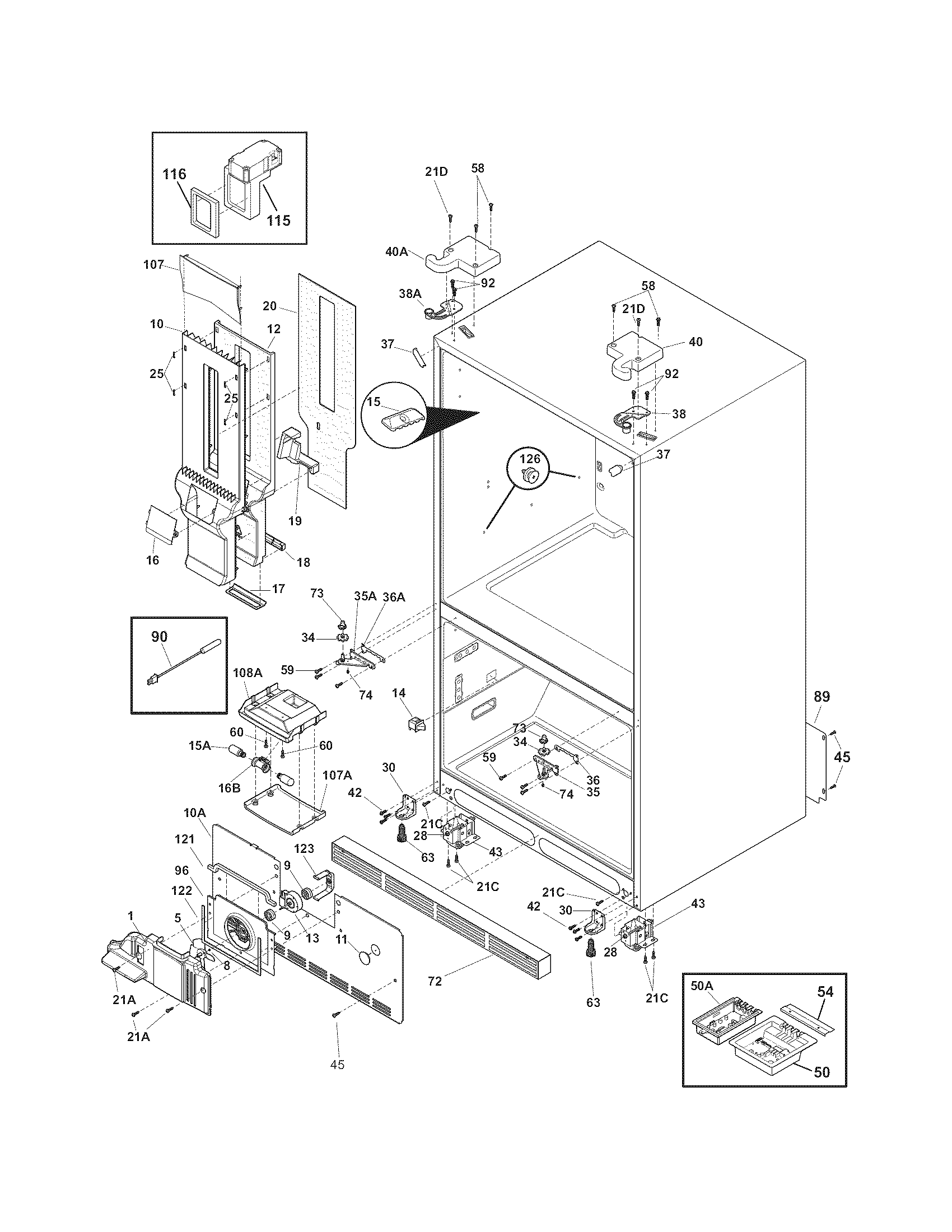 Electrolux EI27BS16JS0 cabinet diagram