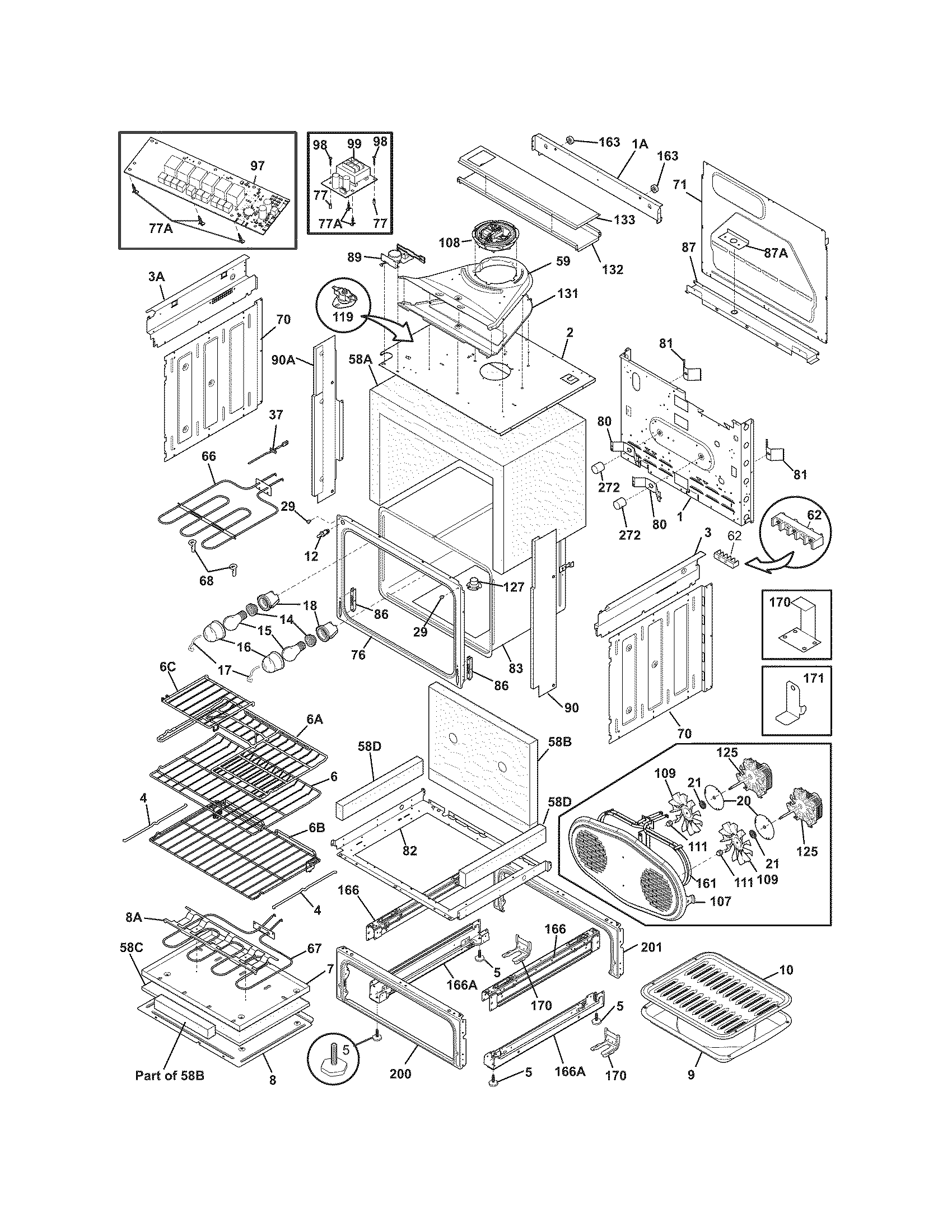 Frigidaire CPCS3085LFB body diagram