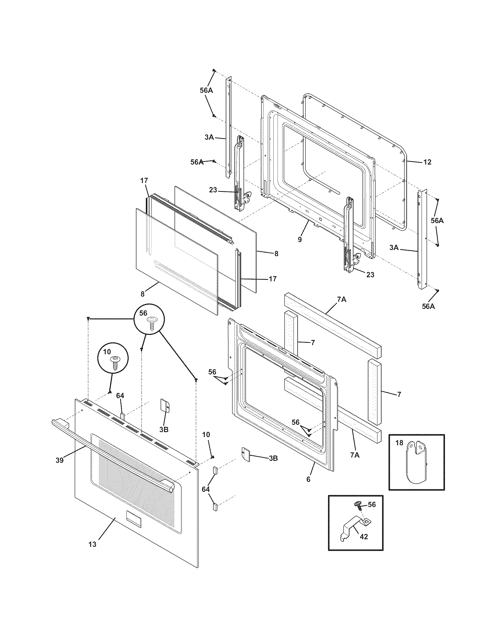 Frigidaire CPCS3085LFB door diagram