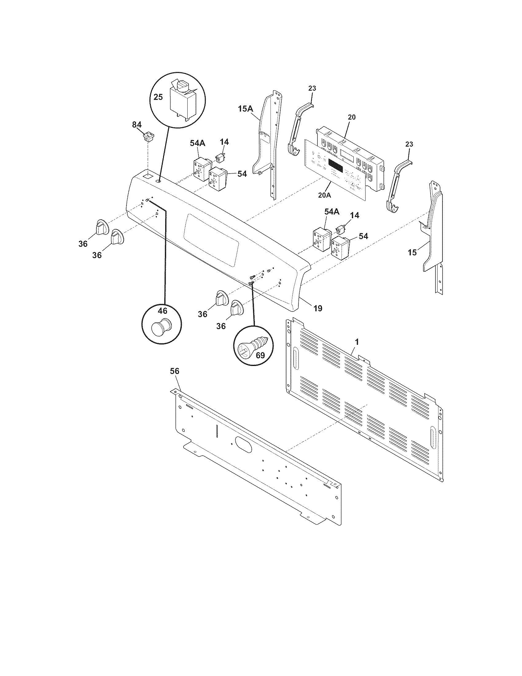 Kenmore 970598421 backguard diagram