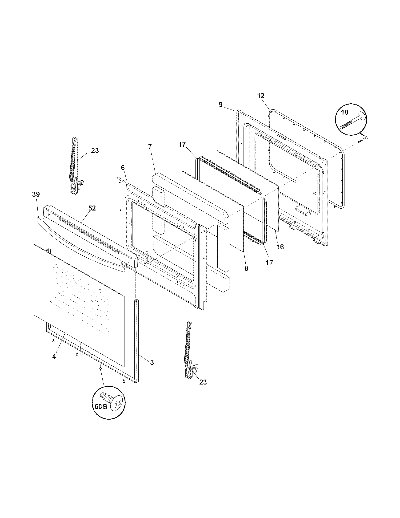 Kenmore 970598421 door diagram