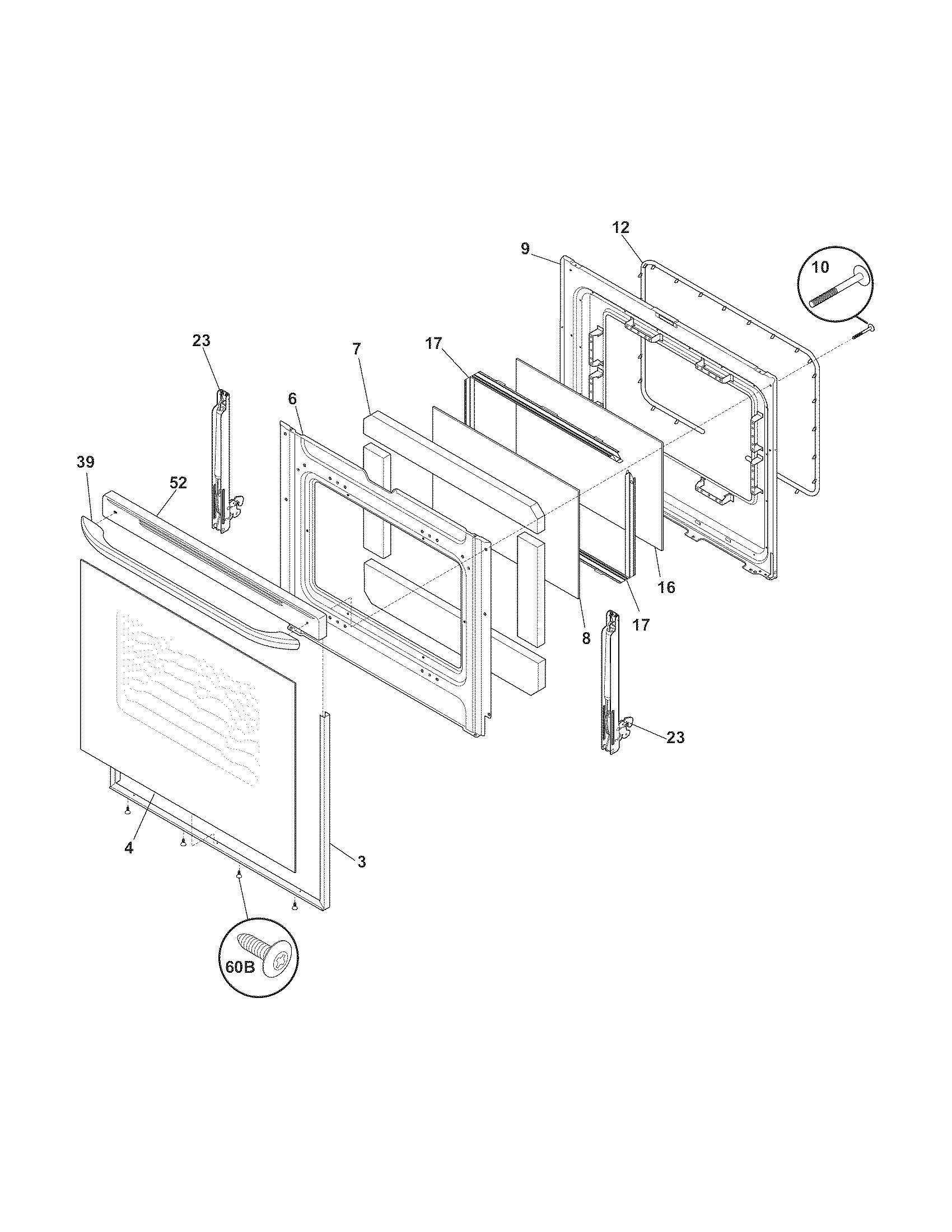 Frigidaire LFEF3017LWA door diagram