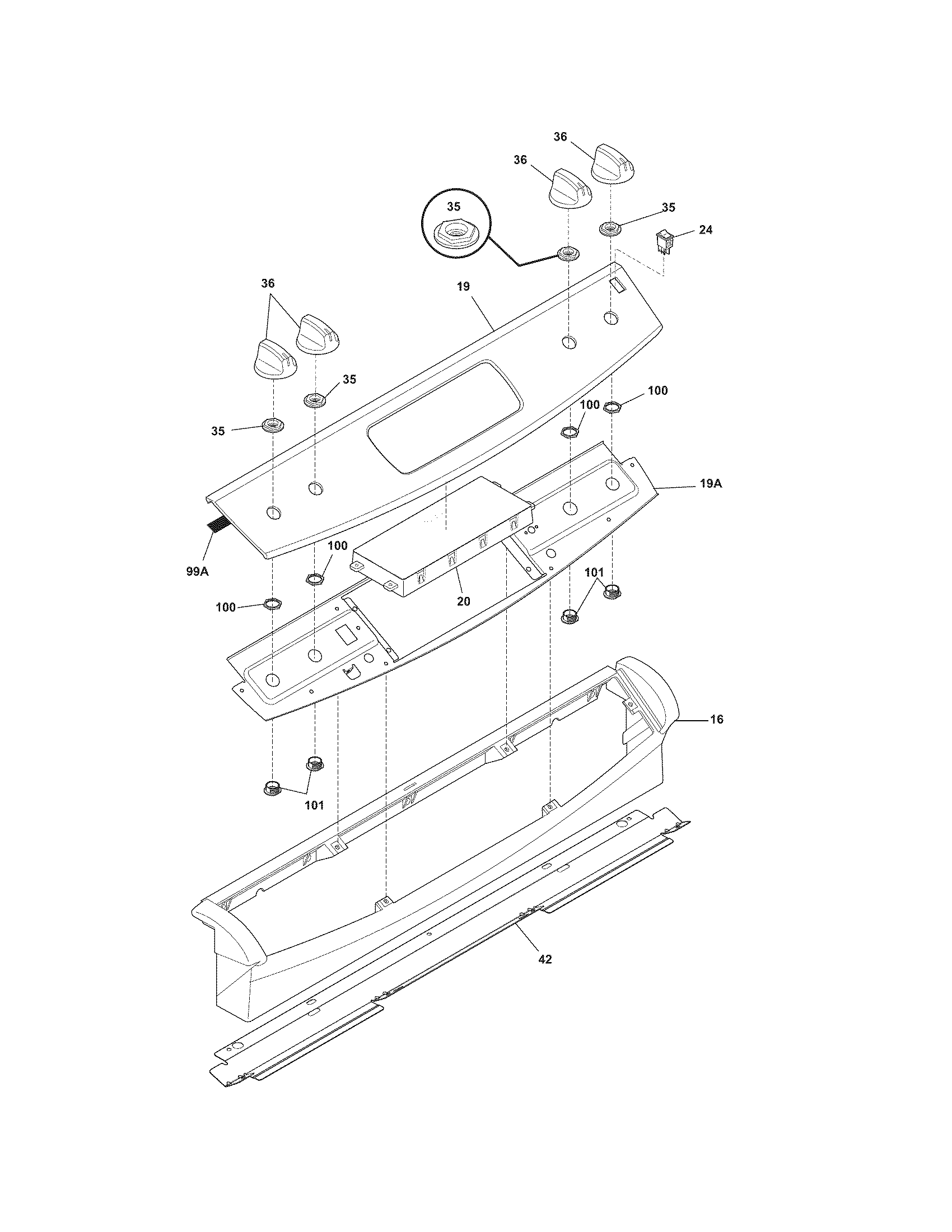 Frigidaire FFGS3025LWD backguard diagram