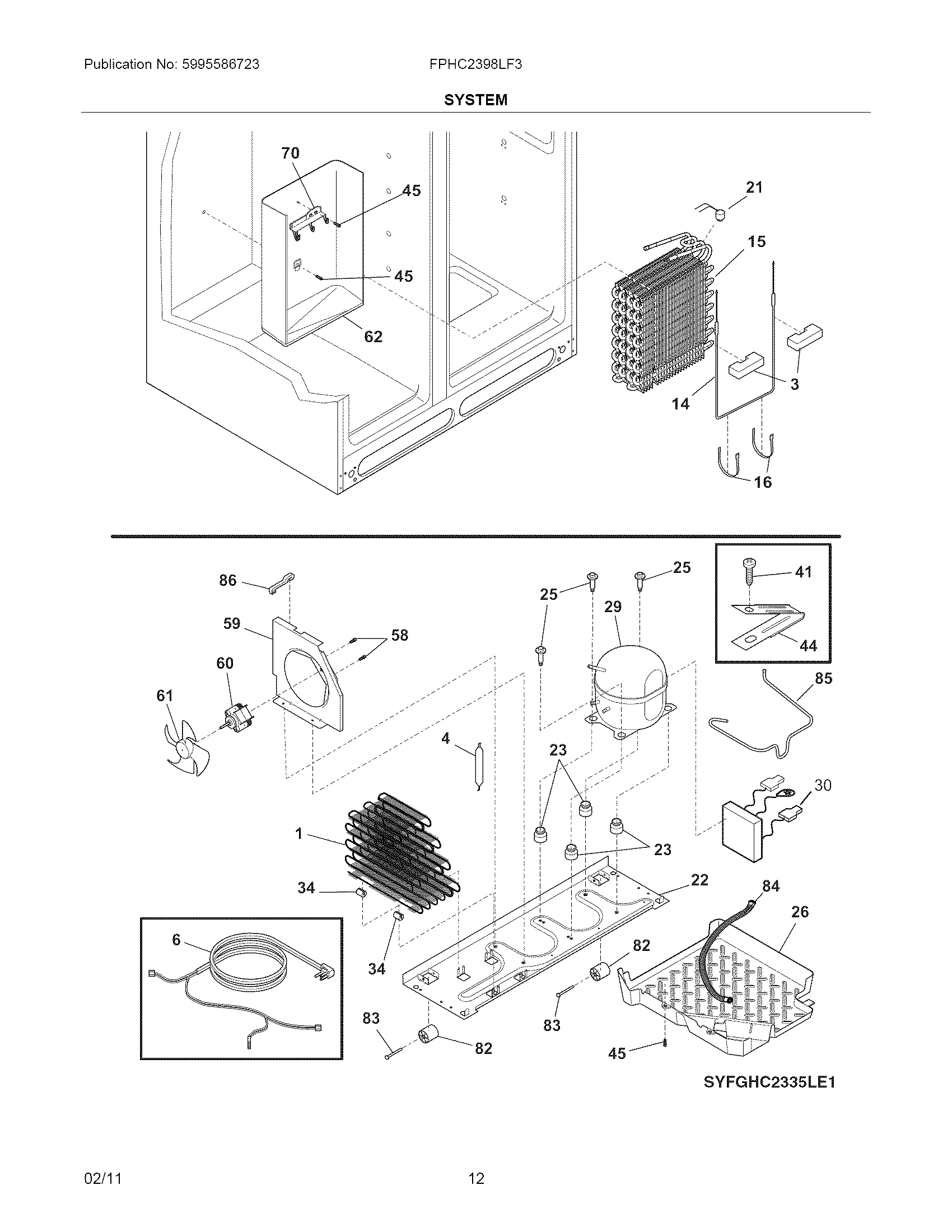 Frigidaire FPHC2398LF3 system diagram
