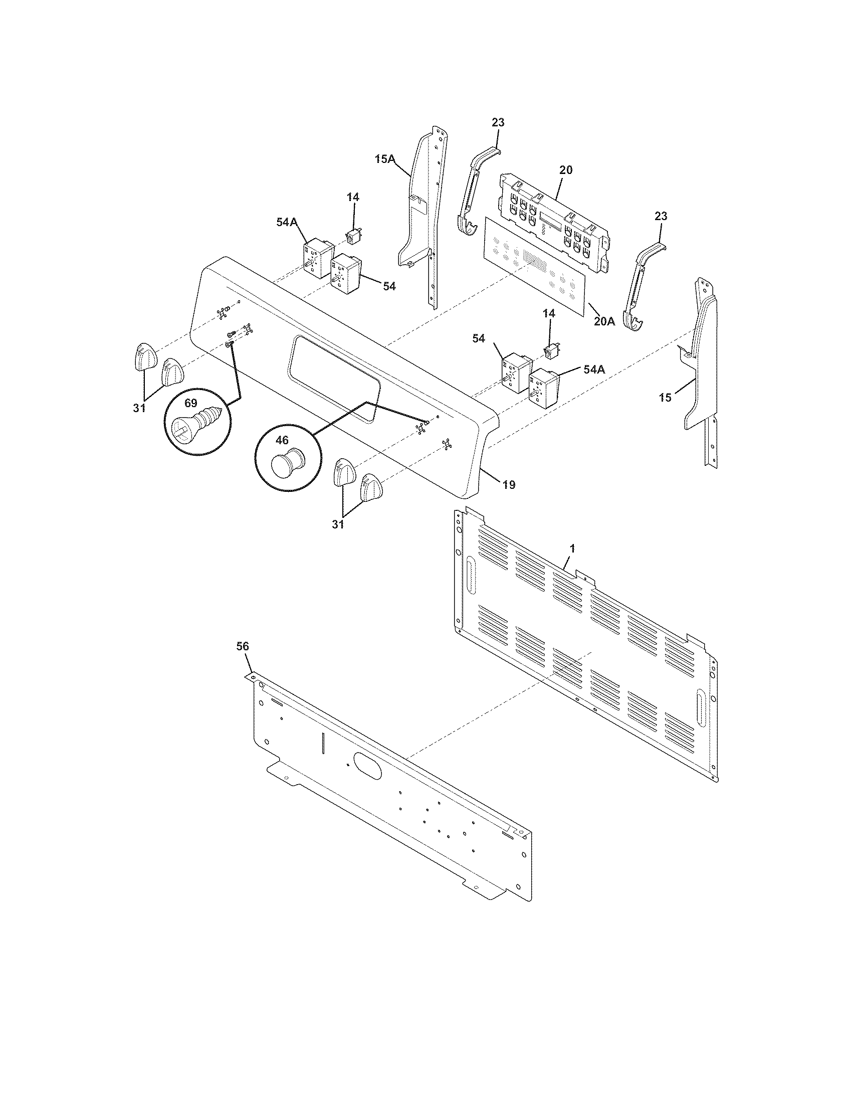 Frigidaire LFEF3019MWA backguard diagram