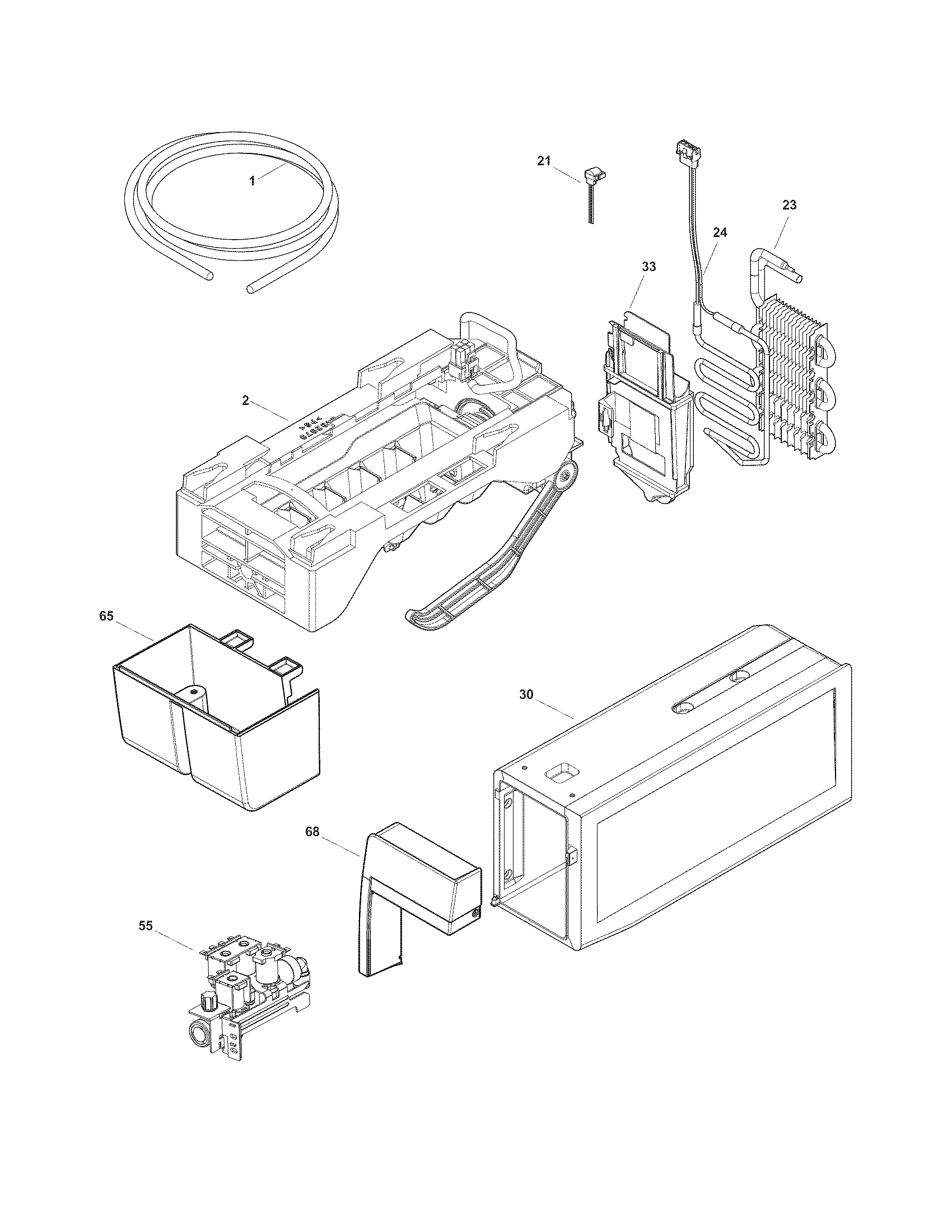 Frigidaire FGHF2369ME0 ice maker diagram