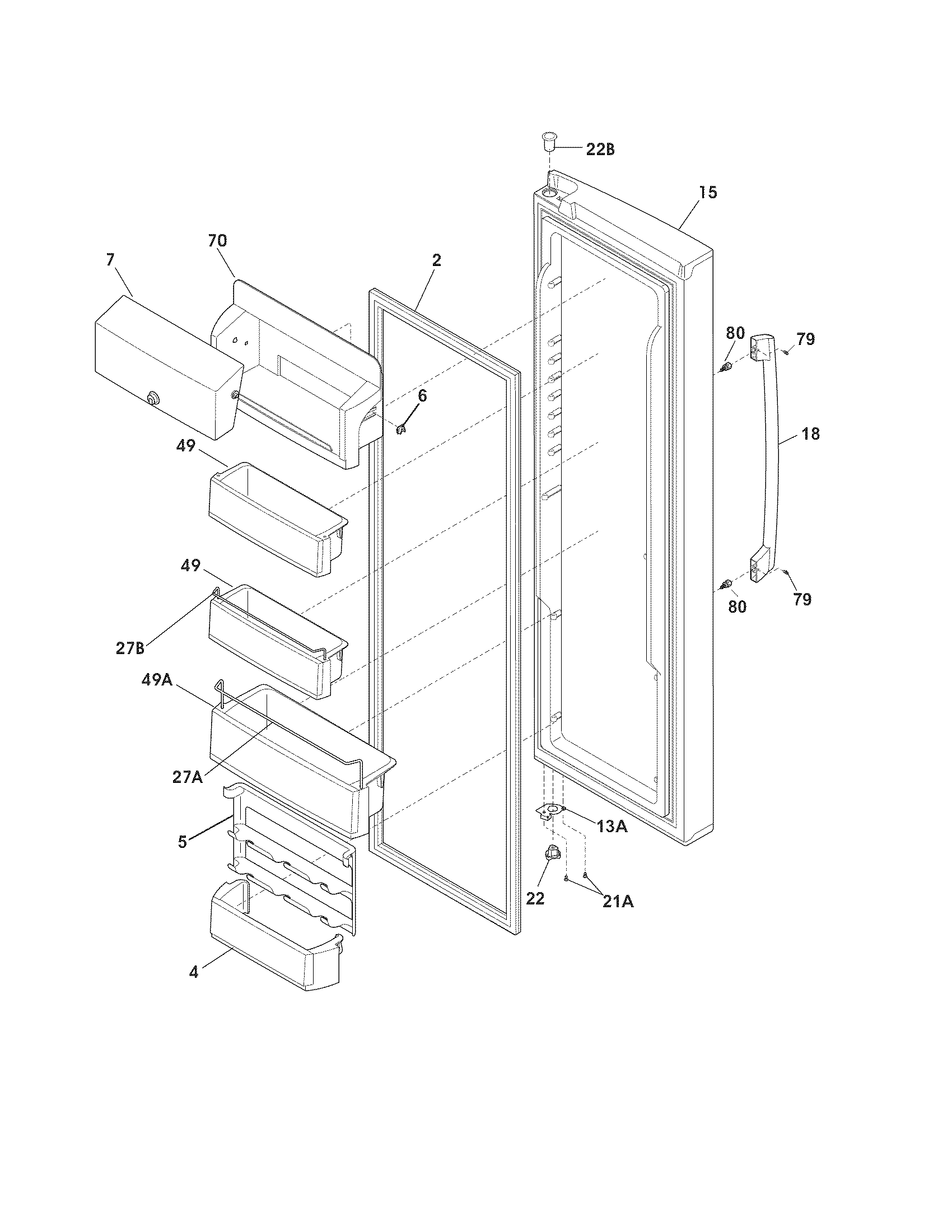 Electrolux EI23CS55GB7 refrigerator door diagram