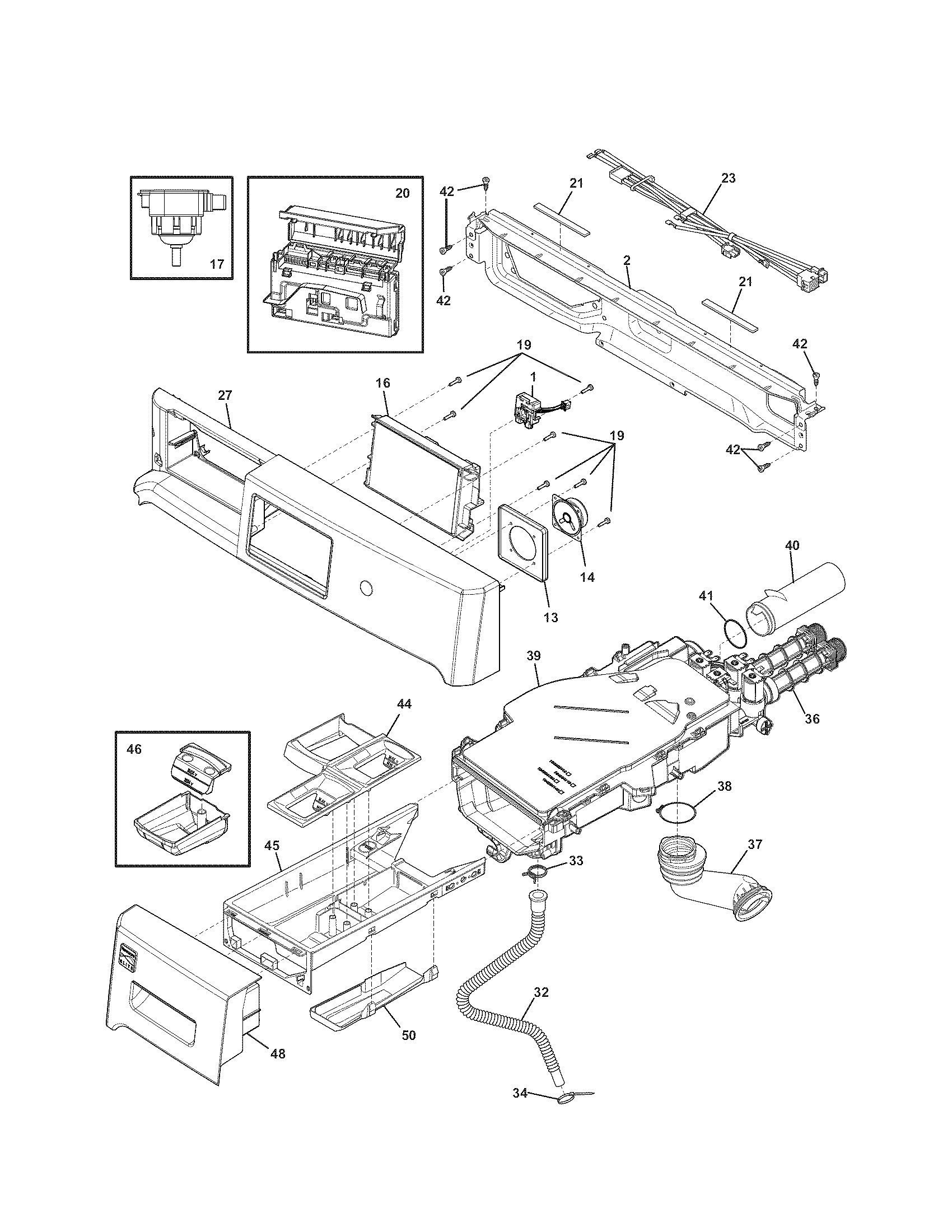 Kenmore Elite 41744132000 control panel diagram