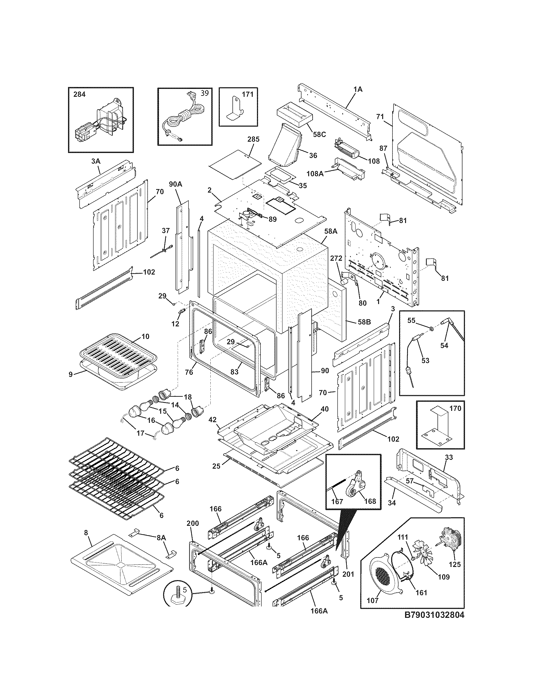Kenmore Elite 79031032804 body diagram
