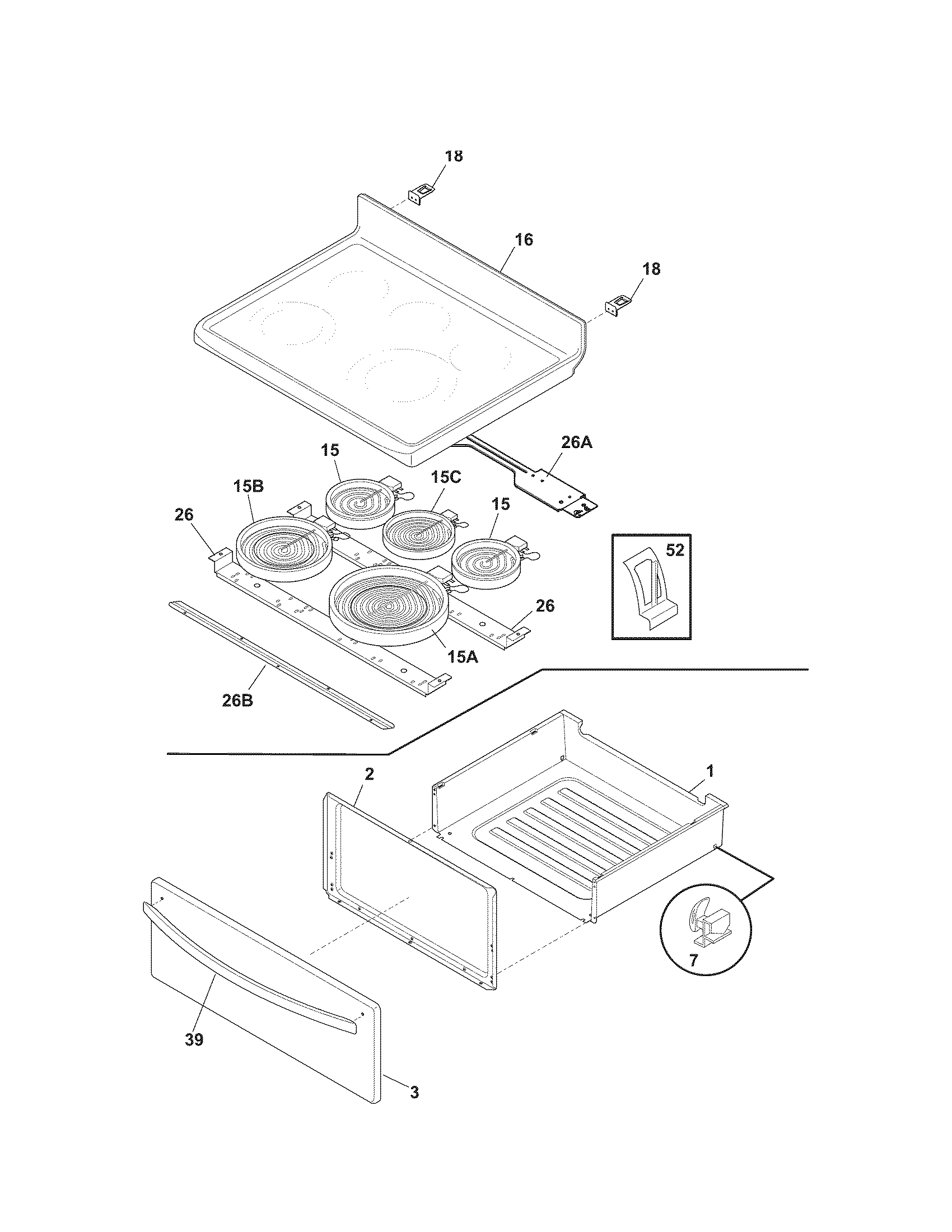 Kenmore 79091413013 top/drawer diagram