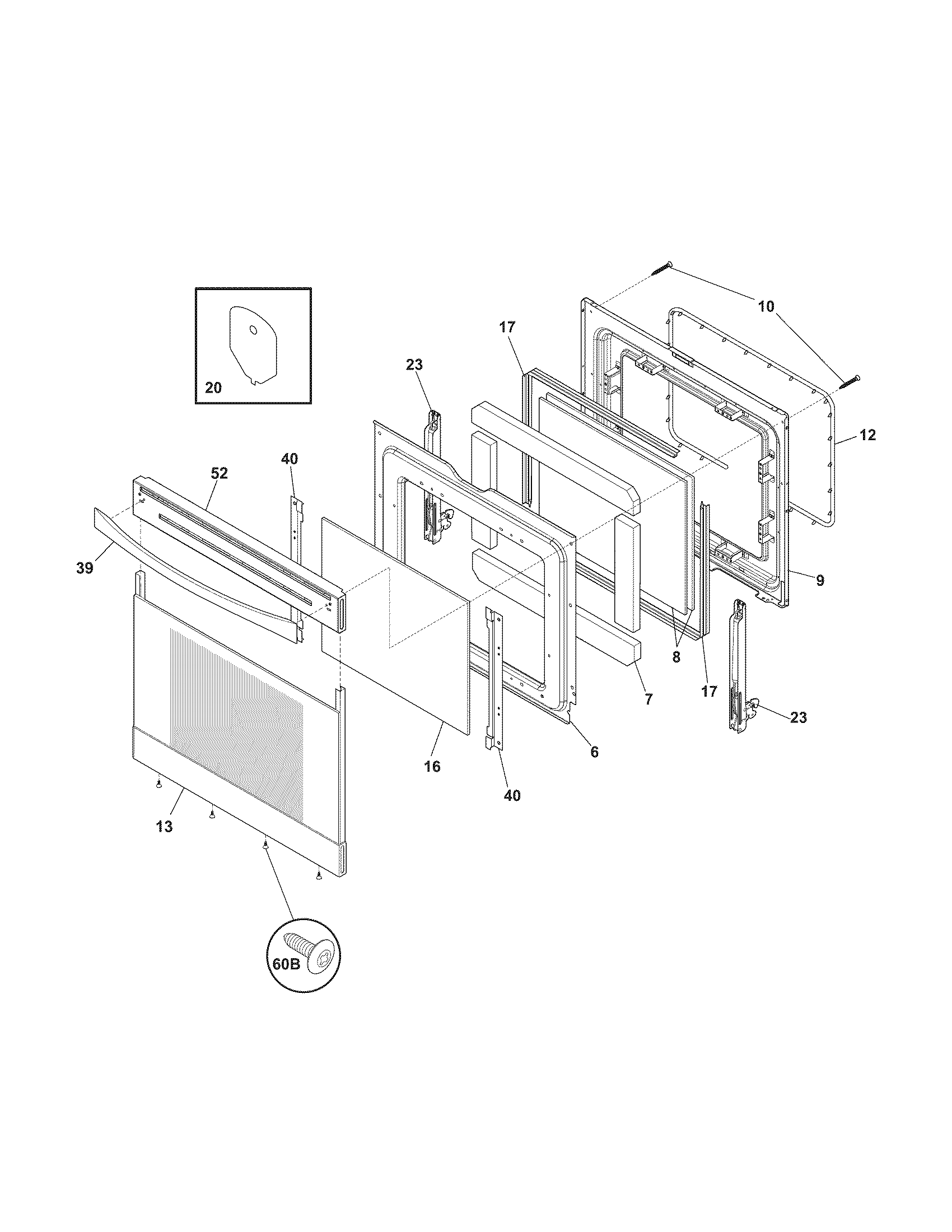 Kenmore Elite 79097103011 door diagram