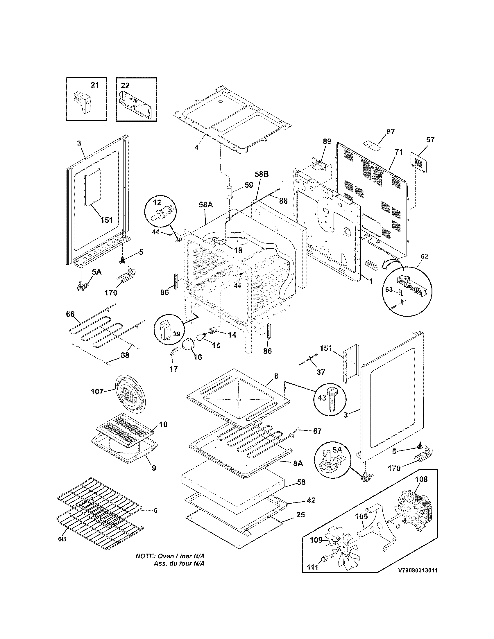 Kenmore 79090313012 body diagram