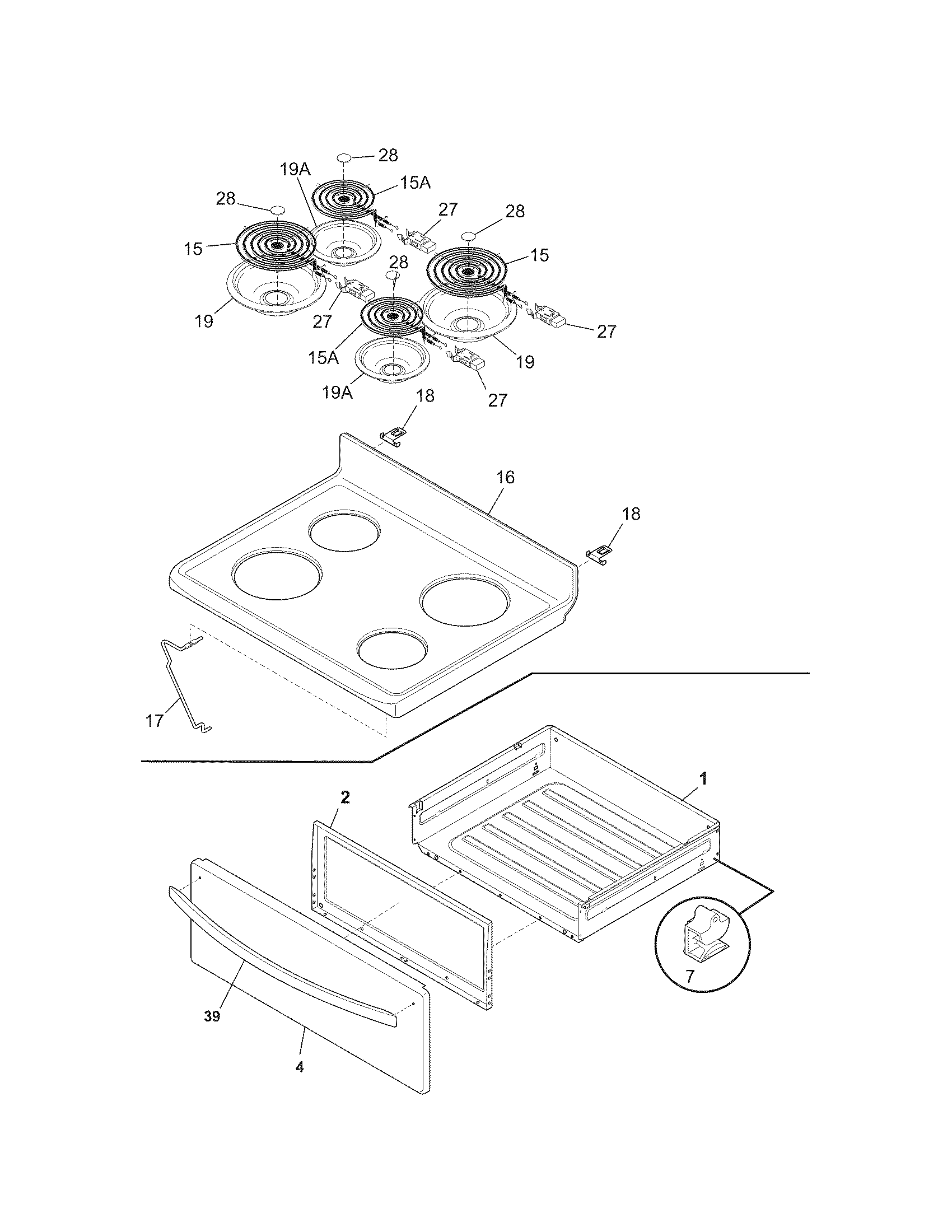 Kenmore 79090313012 top/drawer diagram