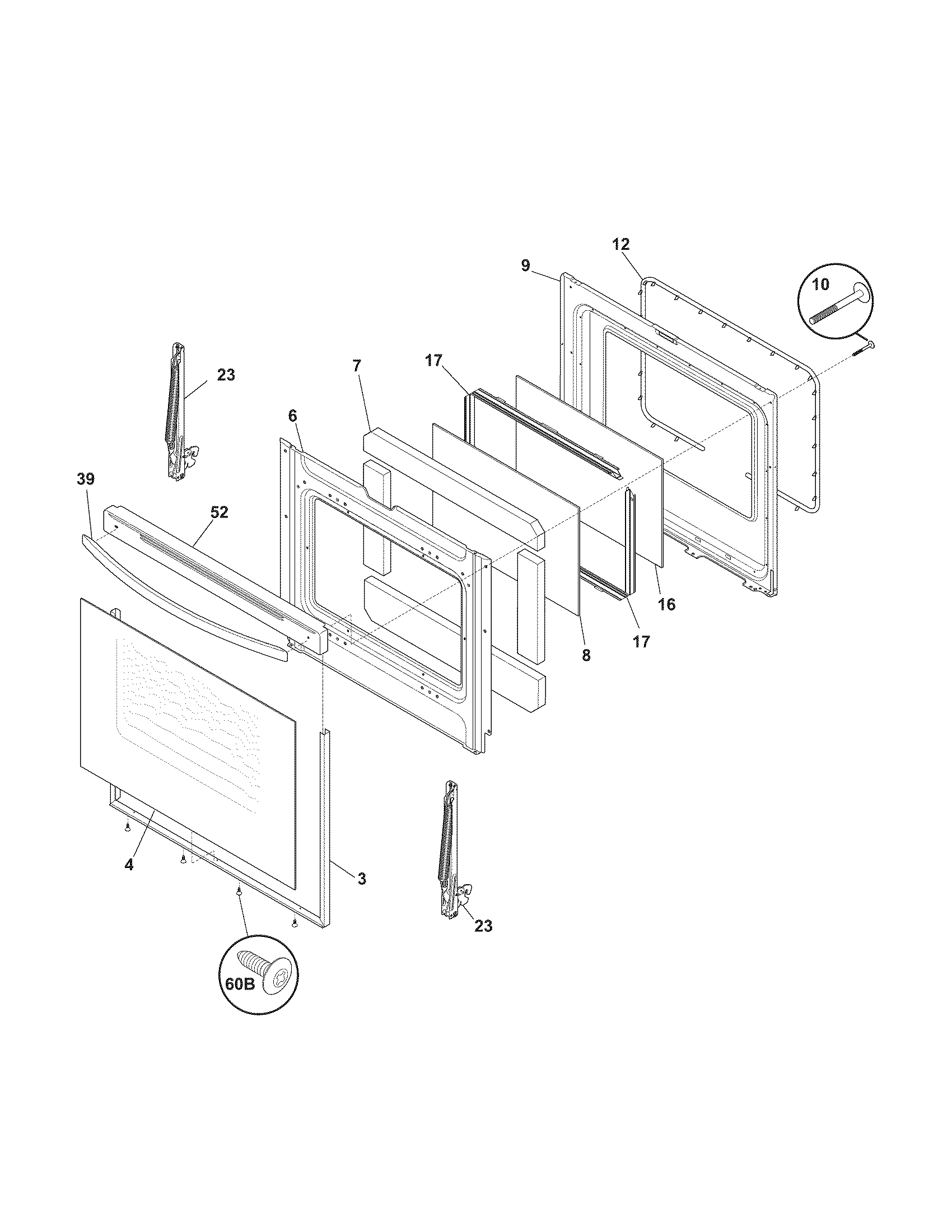 Kenmore 79092709012 door diagram