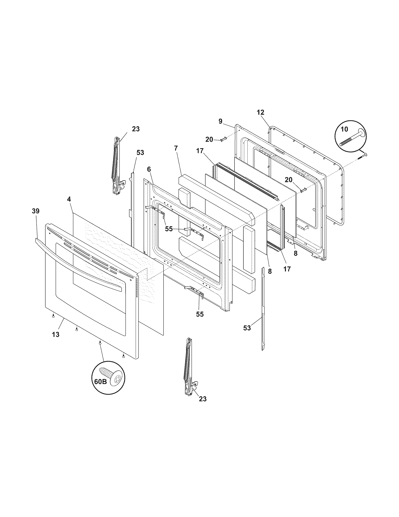 Kenmore 79092303012 door diagram
