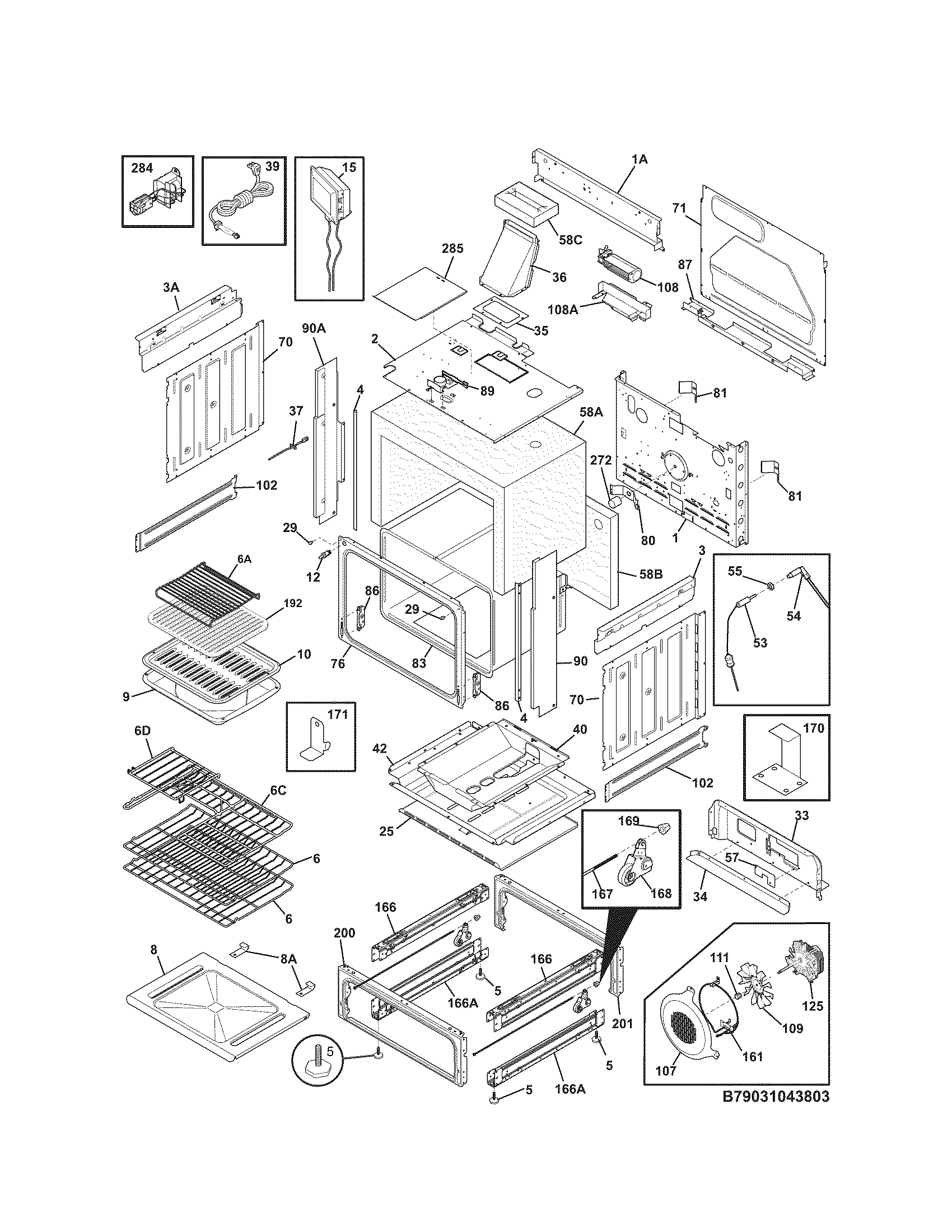 Kenmore Elite 79031049805 body diagram