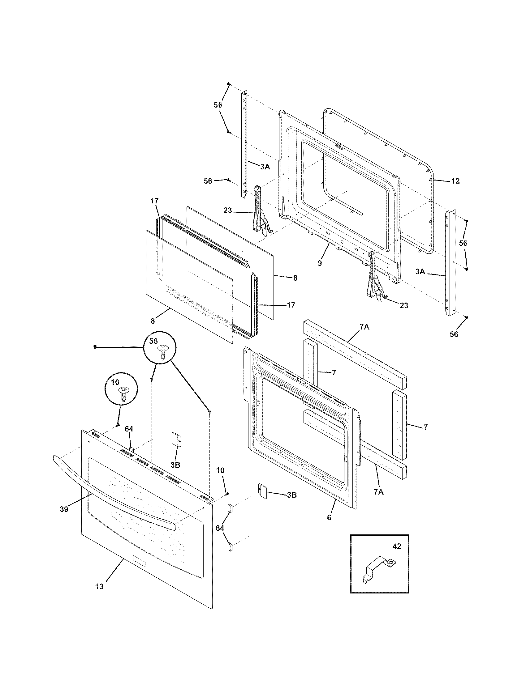 Kenmore Elite 79031043805 door diagram