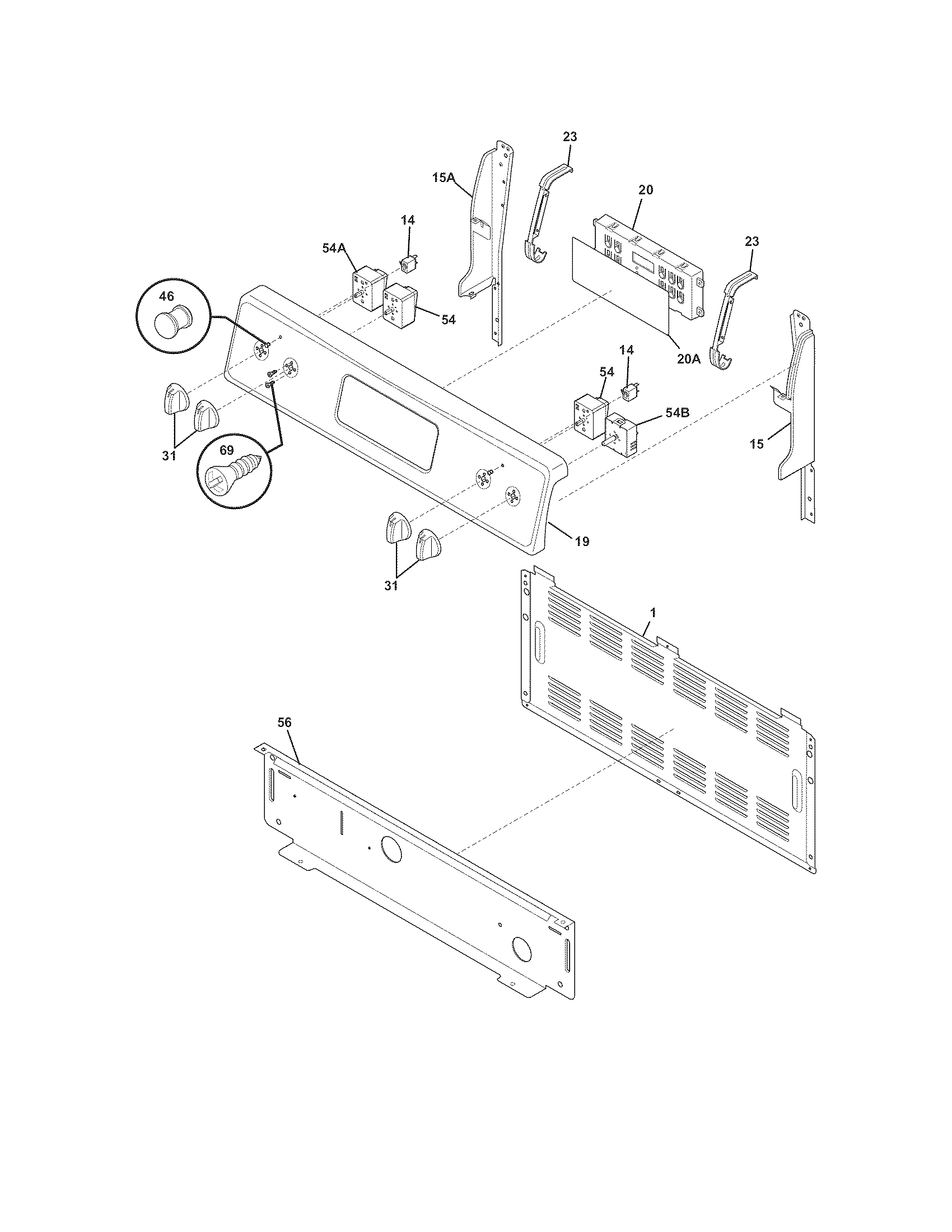 Frigidaire FFEF3019MSA backguard diagram
