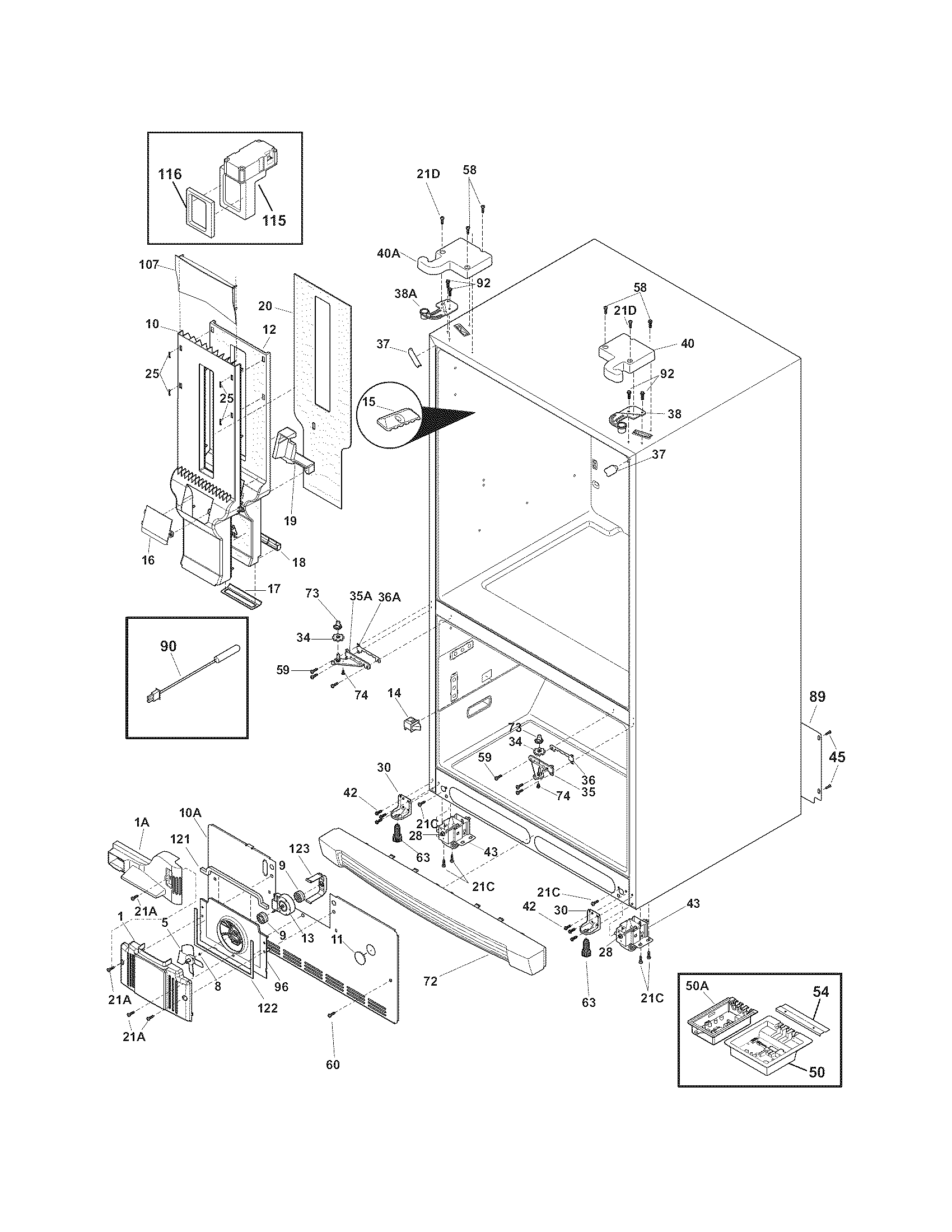Electrolux EI23BC51IW4 cabinet diagram