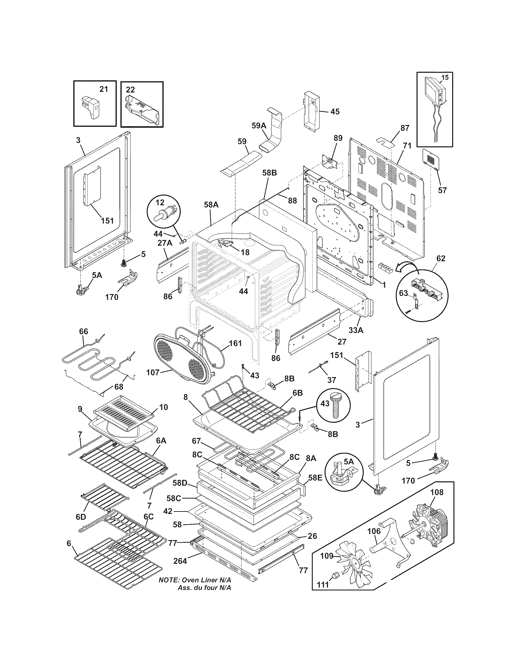 Frigidaire FPEF3081KFE body diagram