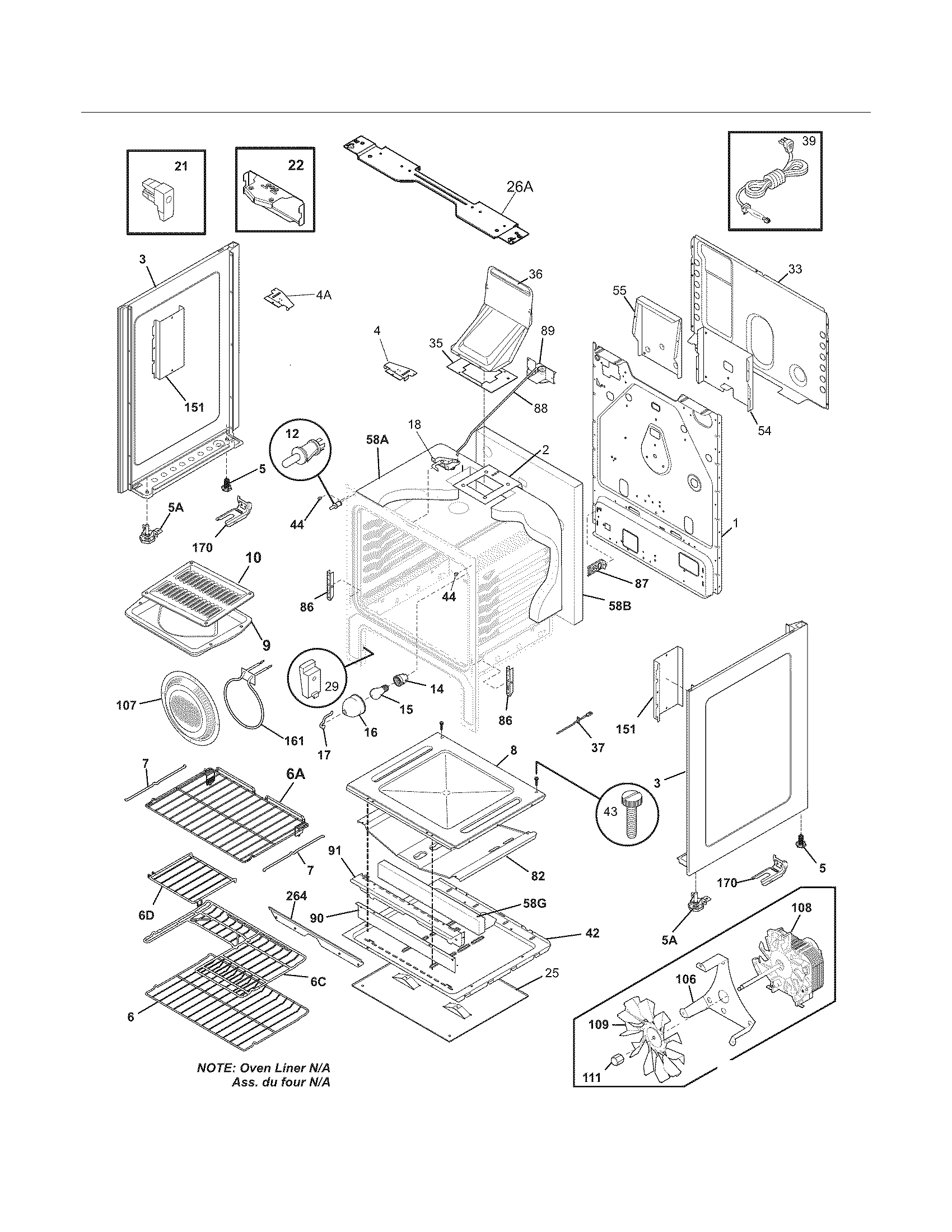 Frigidaire CGGF3054KFK body diagram