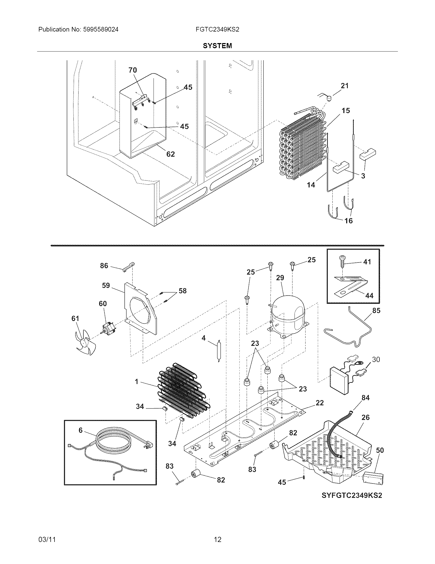 Frigidaire FGTC2349KS2 system diagram