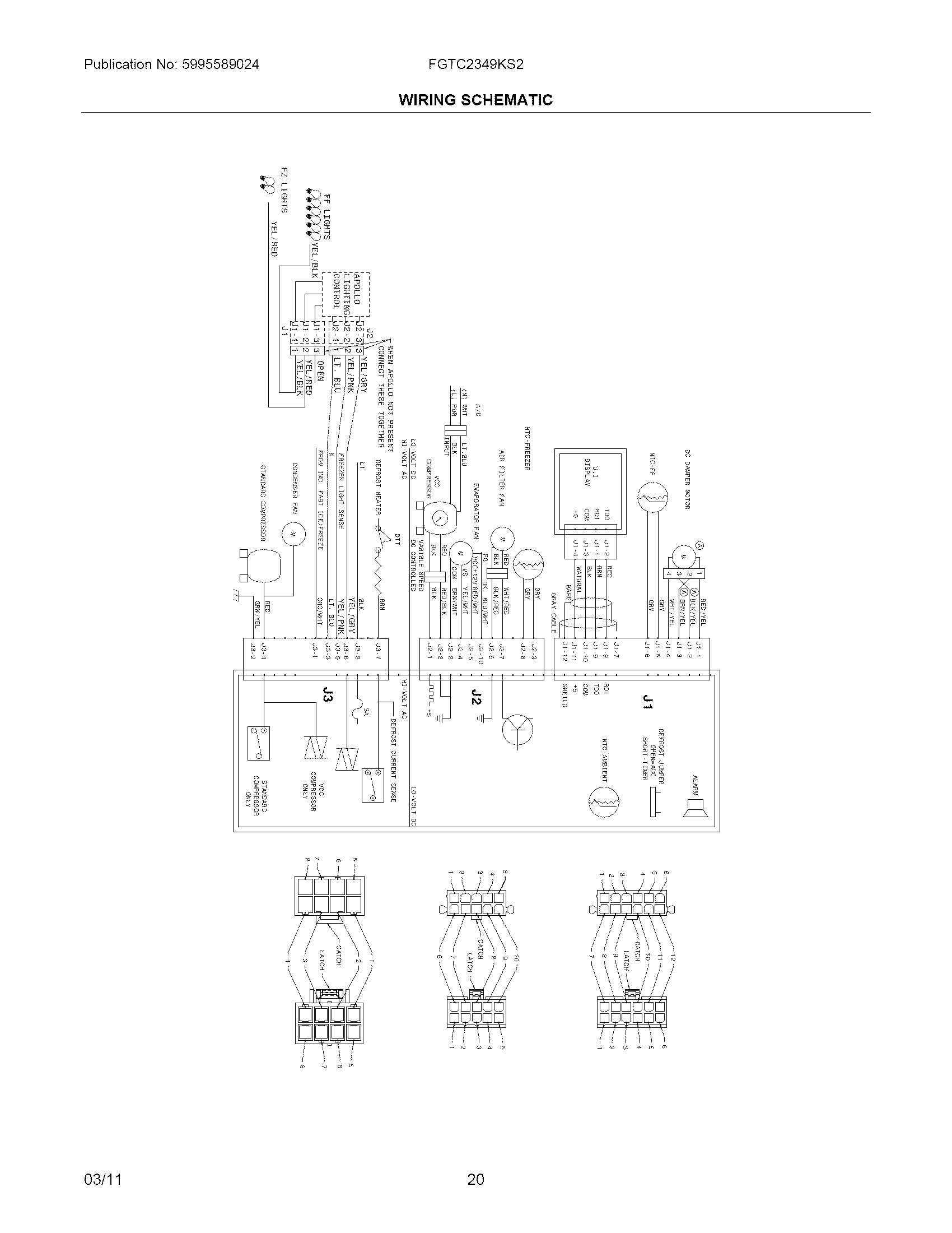 Frigidaire FGTC2349KS2 wiring schematic diagram