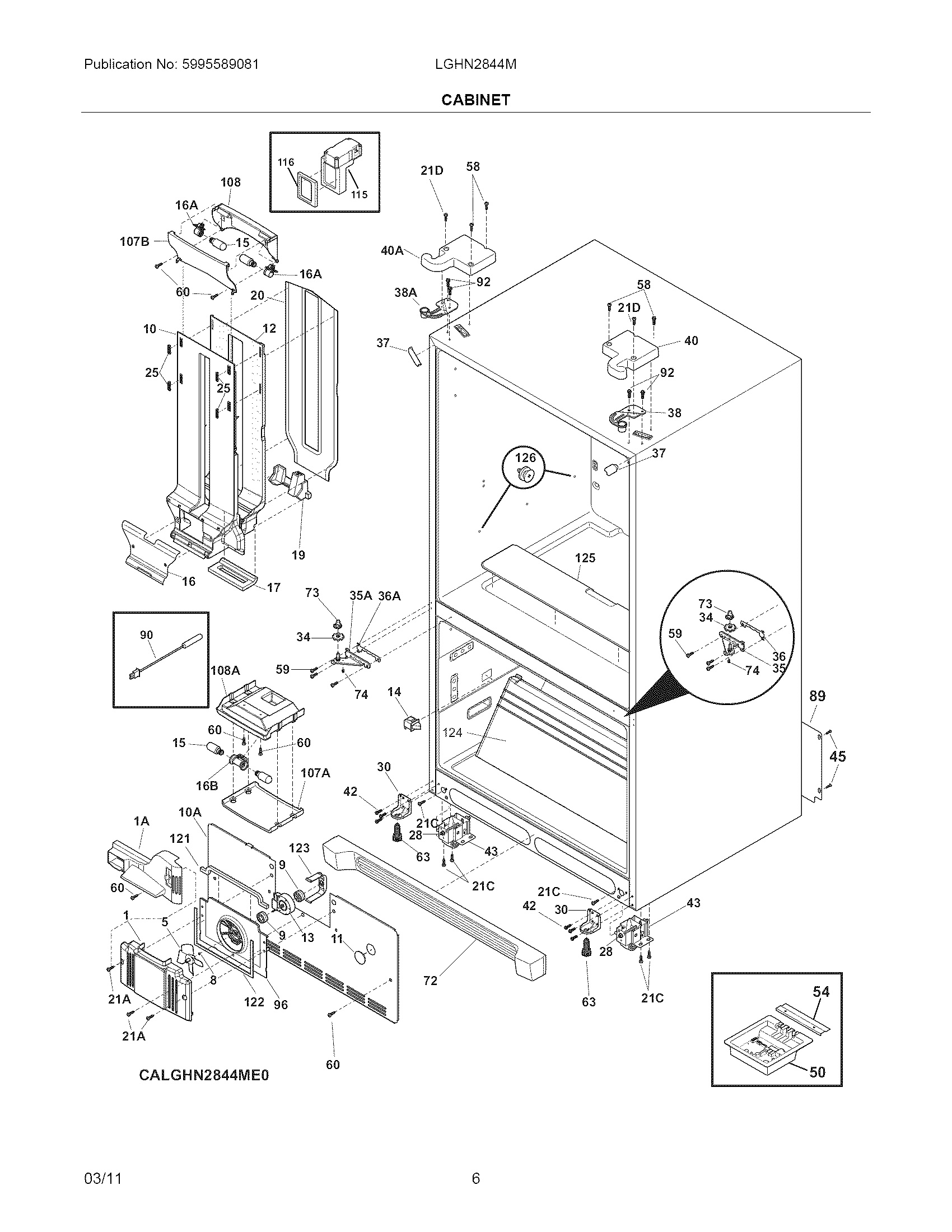 Frigidaire LGHN2844MF0 cabinet diagram