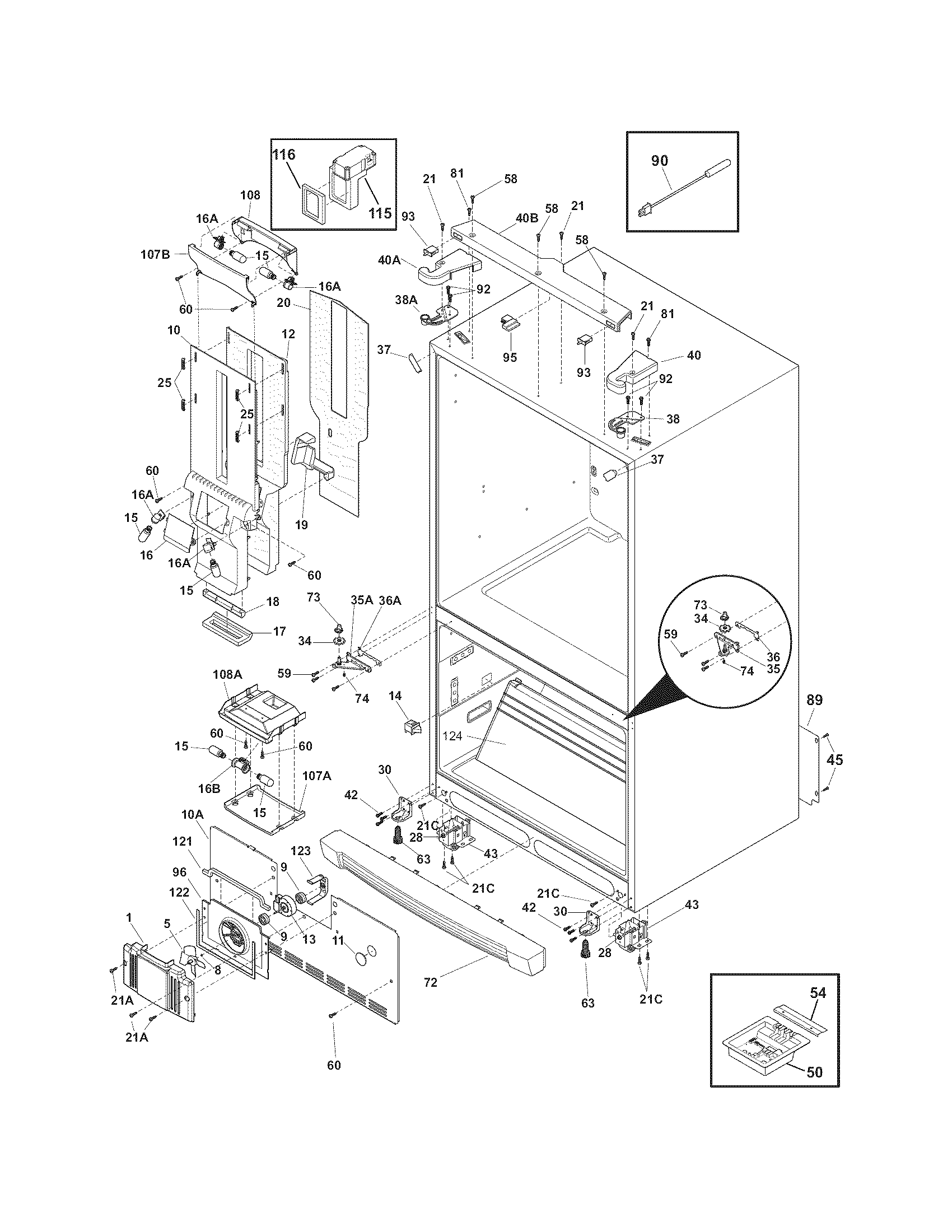 Electrolux EI28BS56IBA cabinet diagram