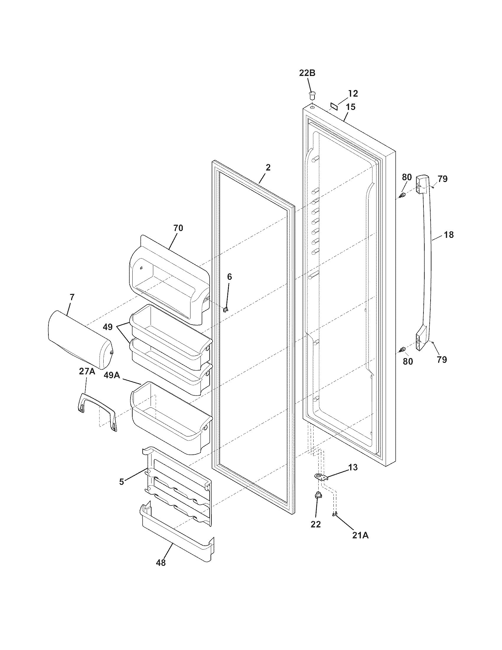 Frigidaire FPHC2399KF4 refrigerator door diagram